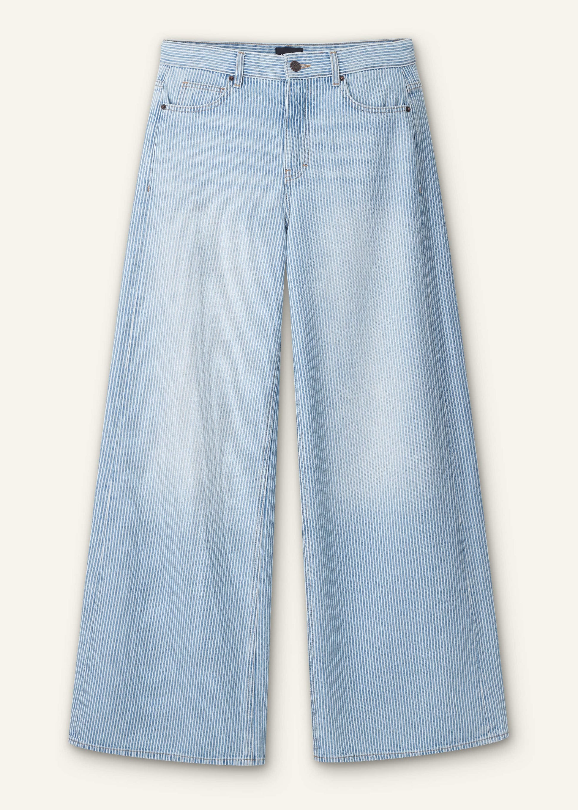 ME and EM Clothing Blue Micro Stripe Ultimate Wide-Leg Jean