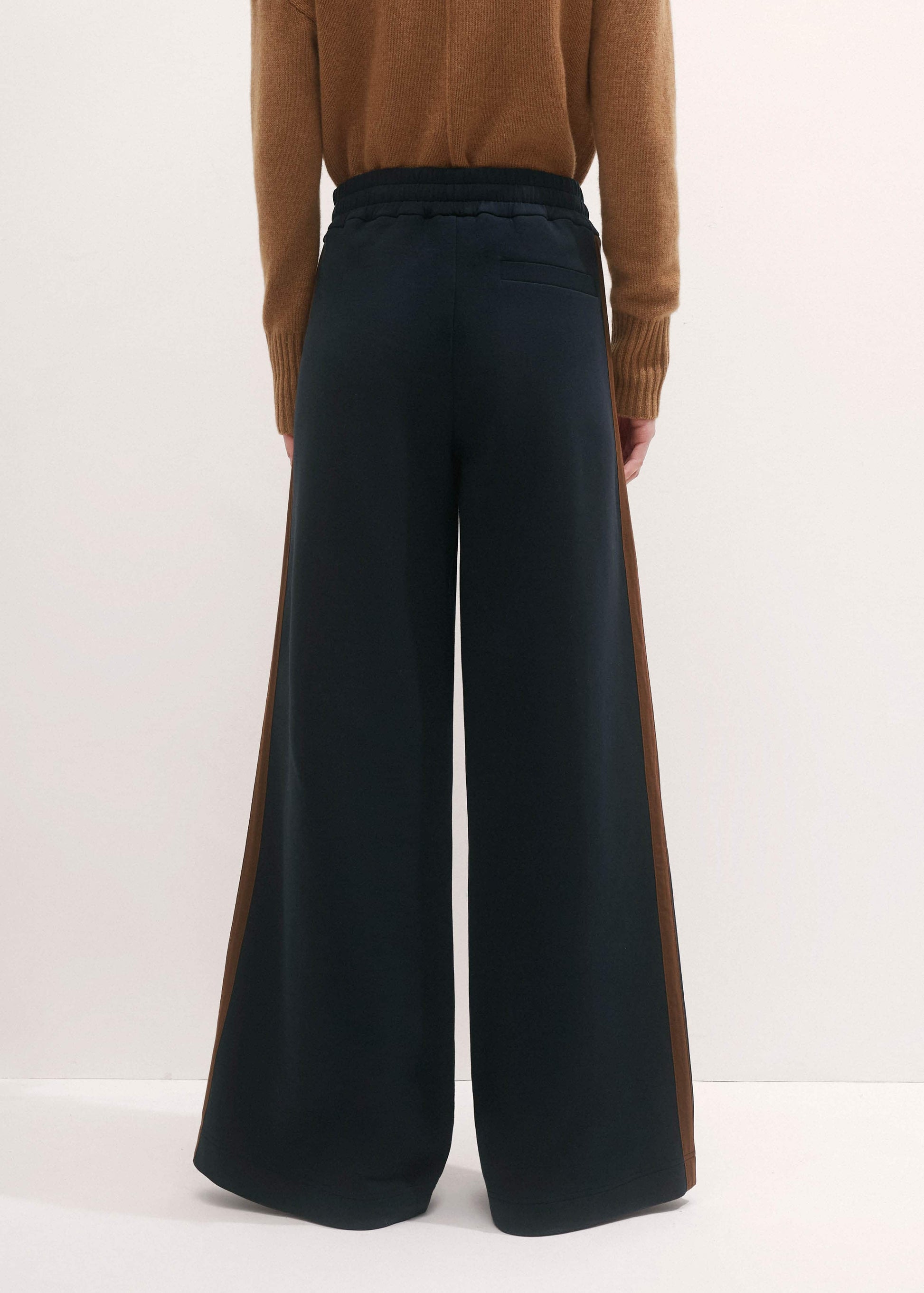ME and EM Clothing Navy Side Stripe Stretch Jersey Icon Track Pant