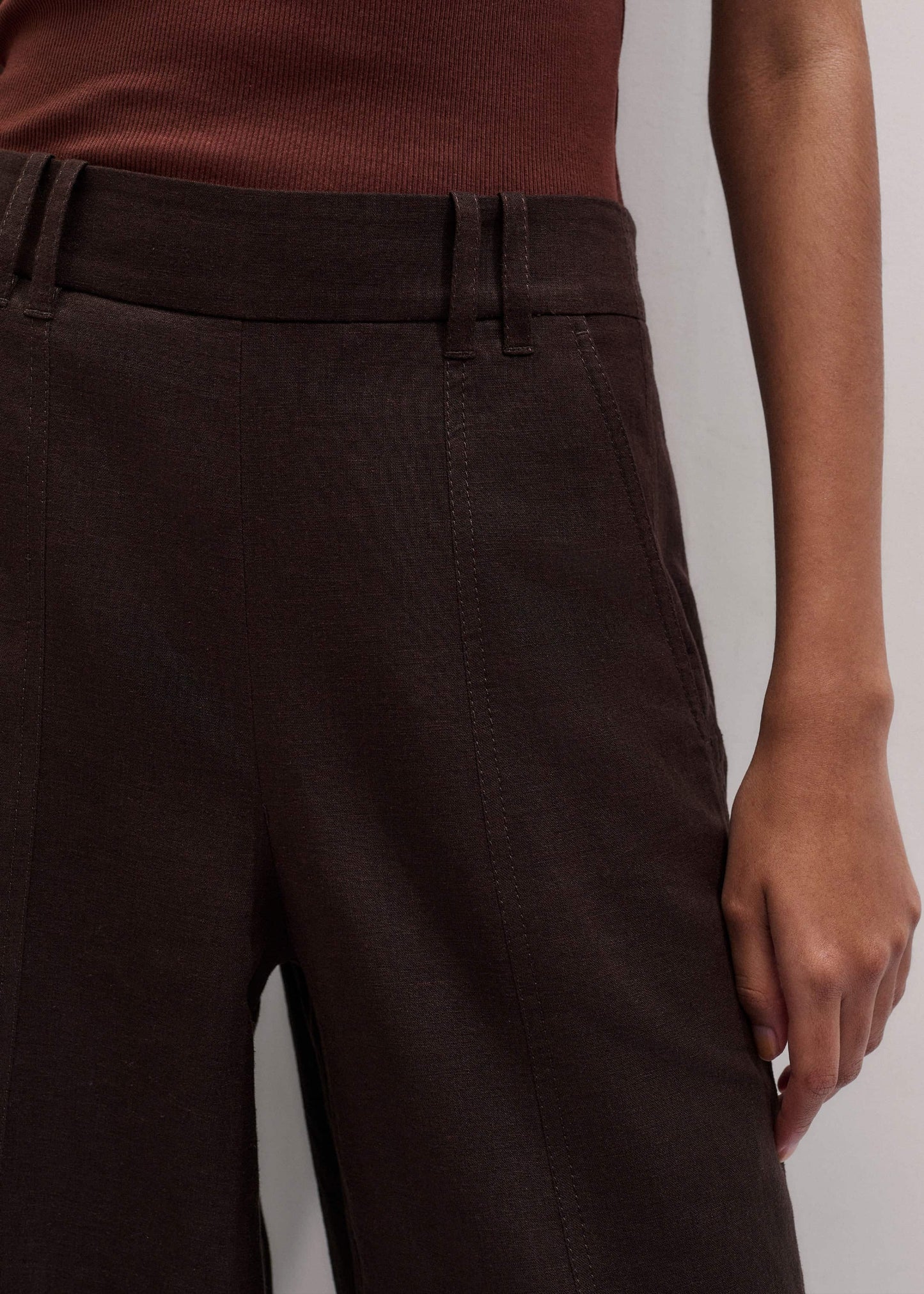 ME and EM Clothing Brown Wide-Leg Pant