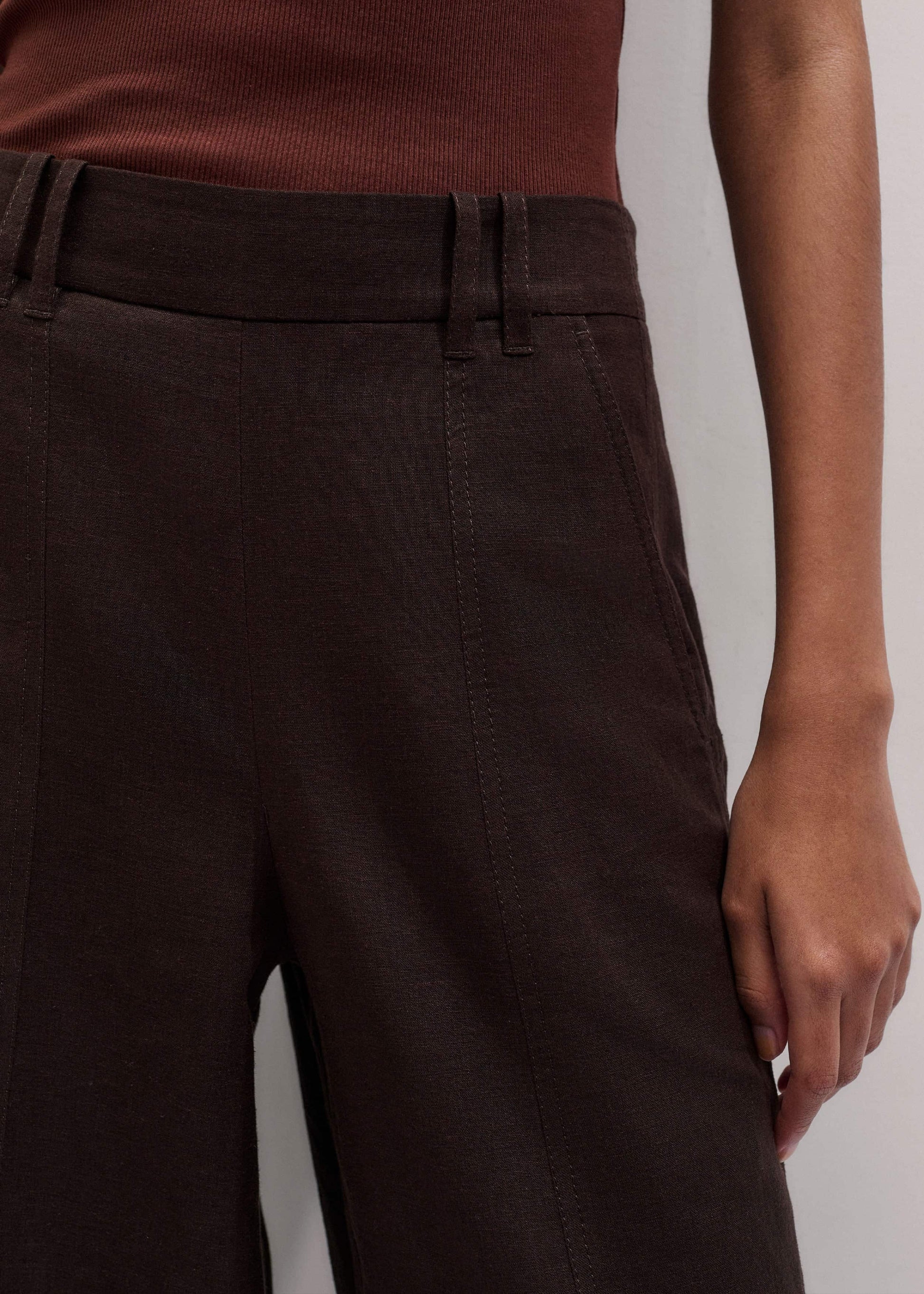 ME and EM Clothing Brown Wide-Leg Pant