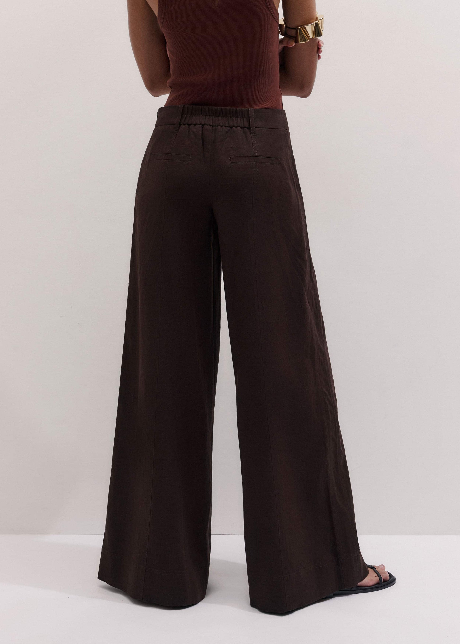 ME and EM Clothing Brown Wide-Leg Pant