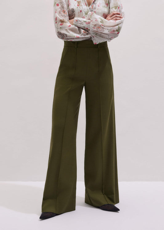 ME and EM Clothing Olive Green Forever Wide-Leg Pant