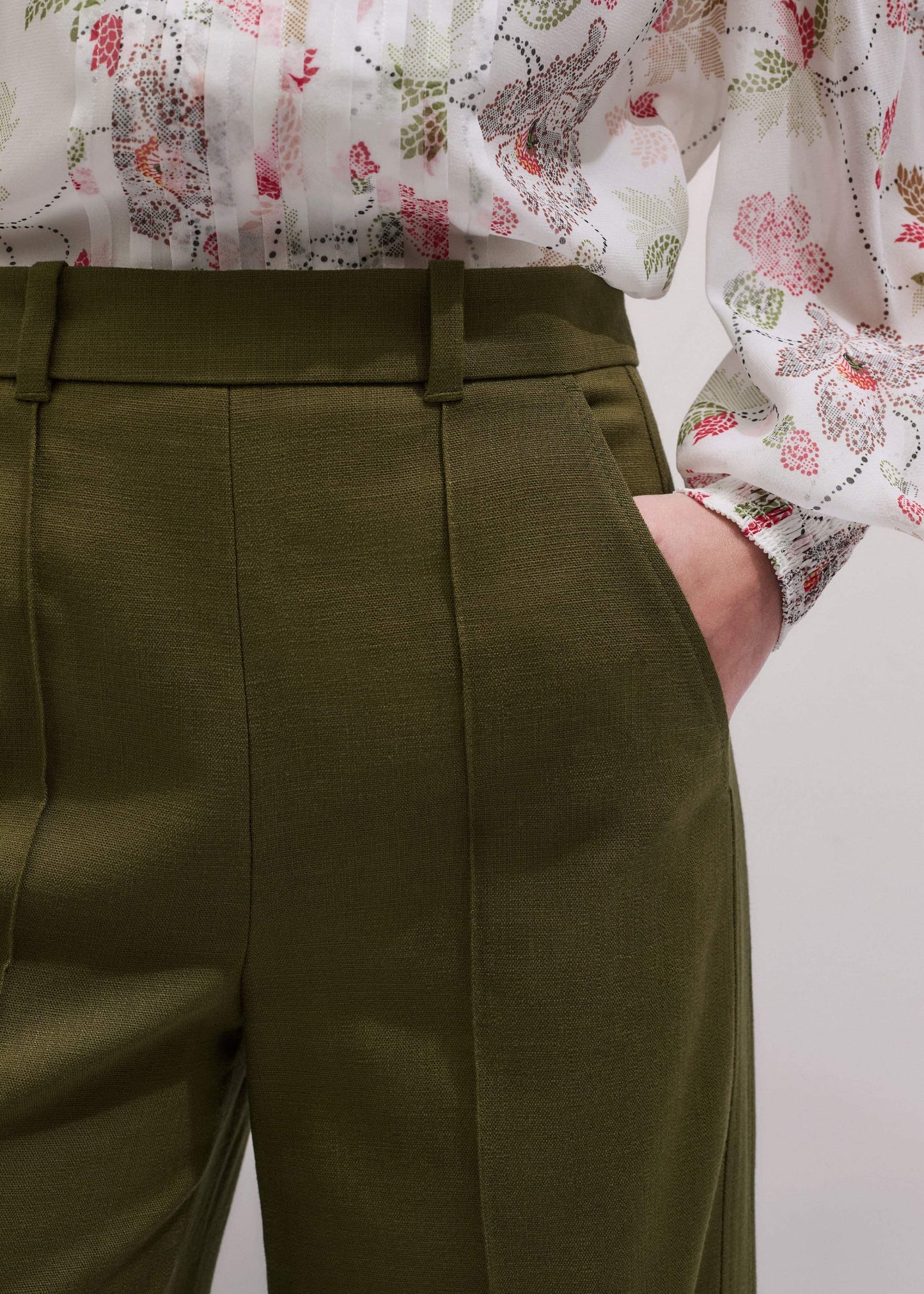 ME and EM Clothing Olive Green Forever Wide-Leg Pant
