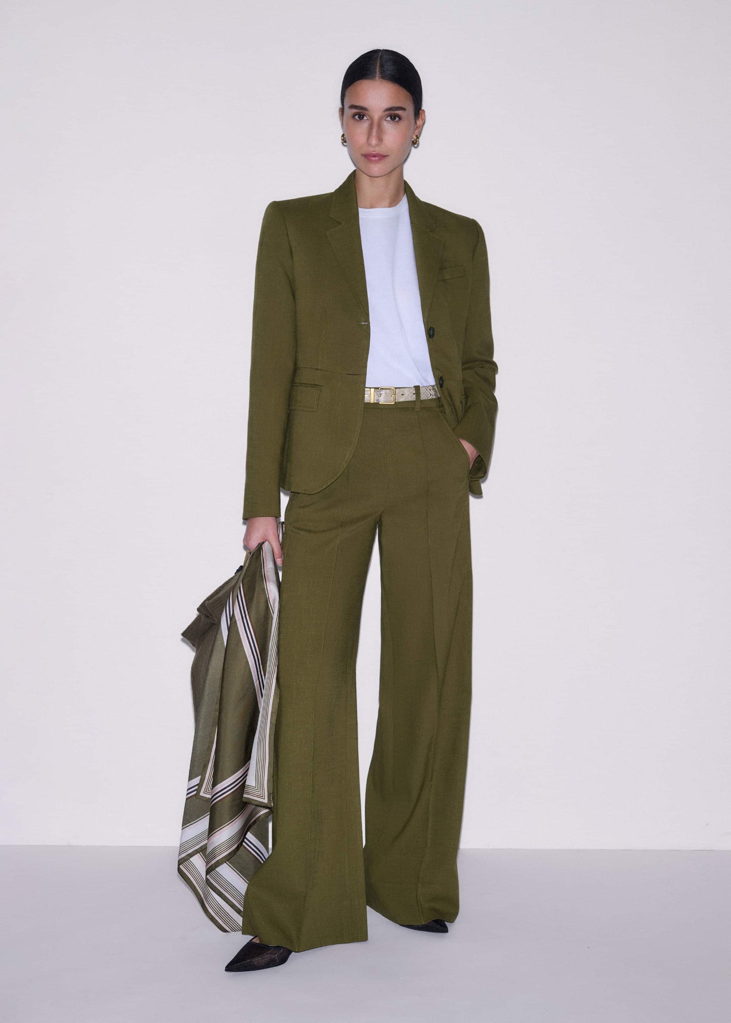 ME and EM Clothing Olive Green Forever Wide-Leg Pant