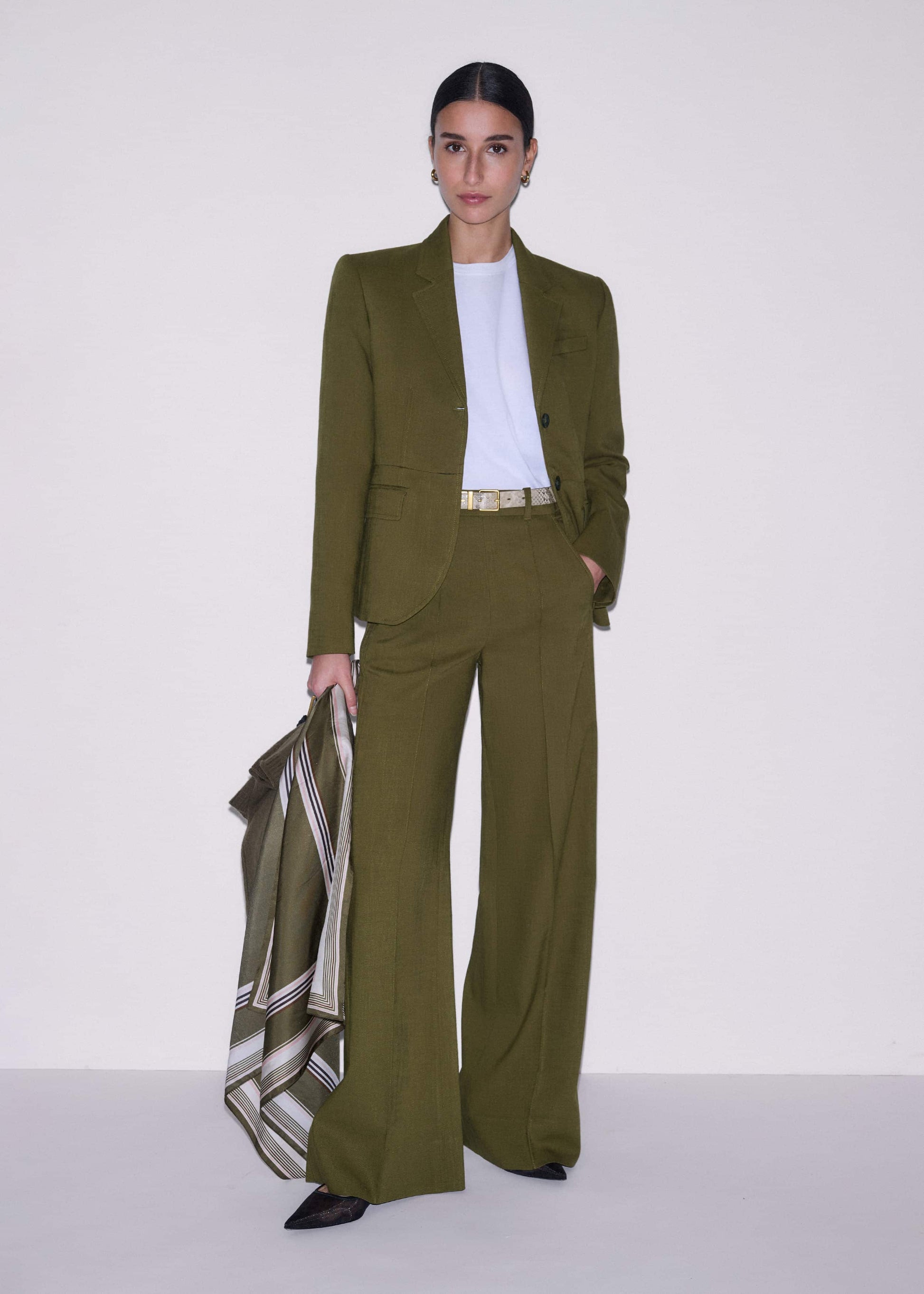 ME and EM Clothing Olive Green Forever Wide-Leg Pant