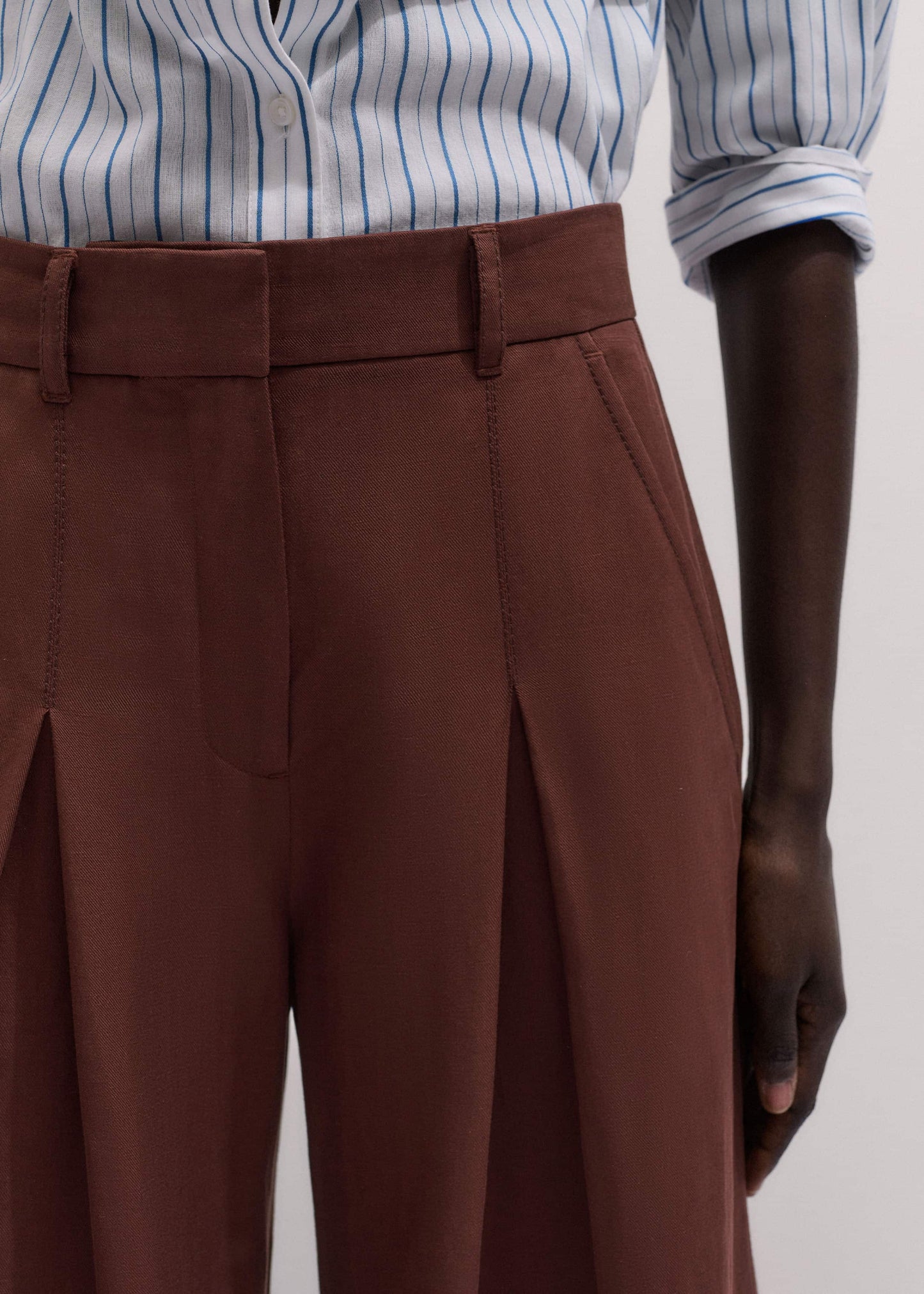 ME and EM Clothing Cinnamon Brown Very Wide-Leg Pant