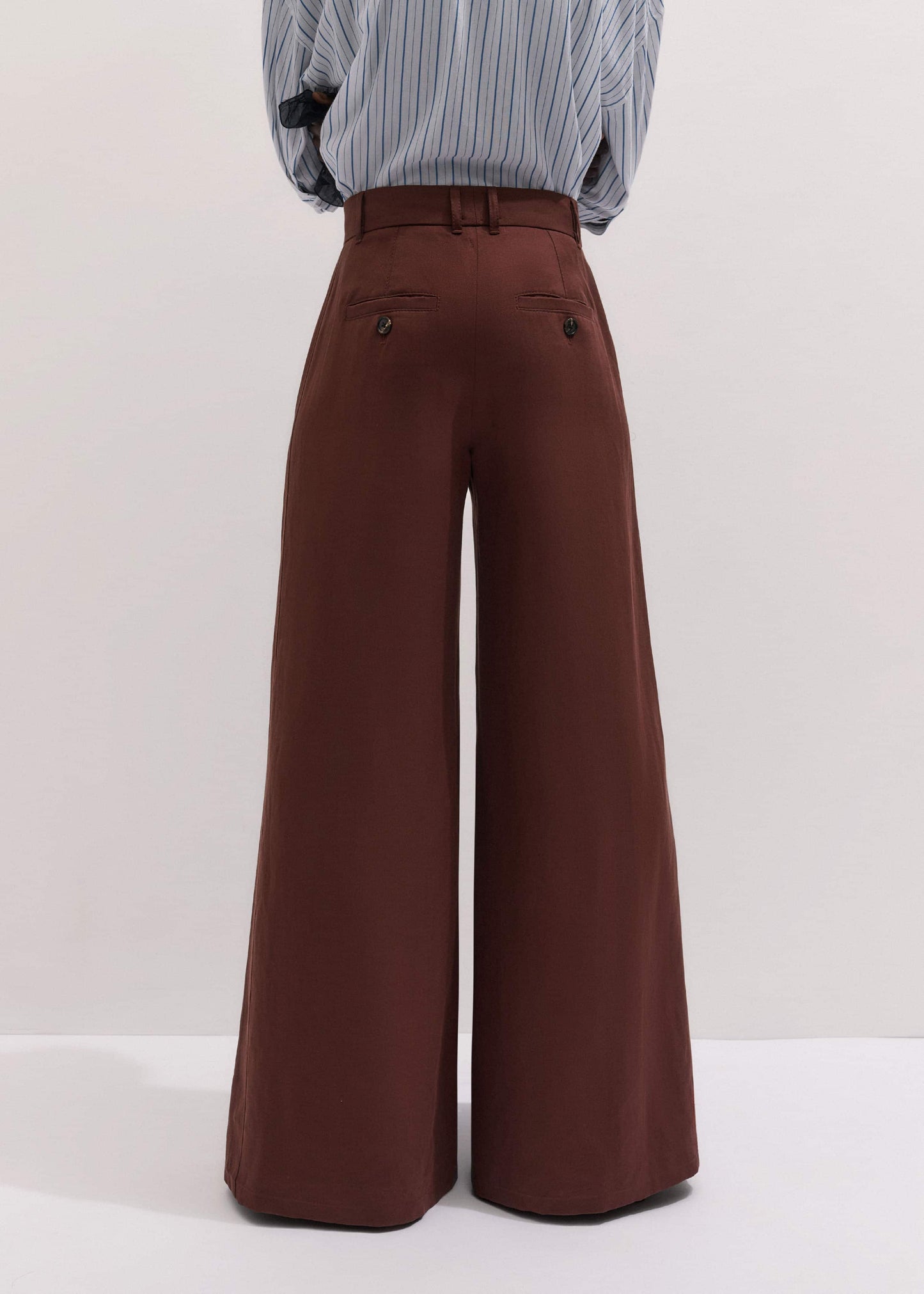 ME and EM Clothing Cinnamon Brown Very Wide-Leg Pant