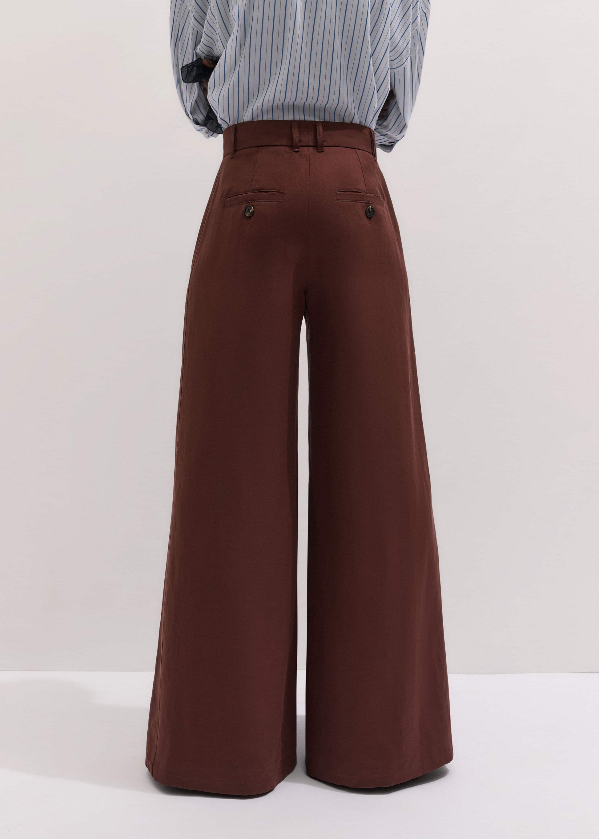 ME and EM Clothing Cinnamon Brown Very Wide-Leg Pant
