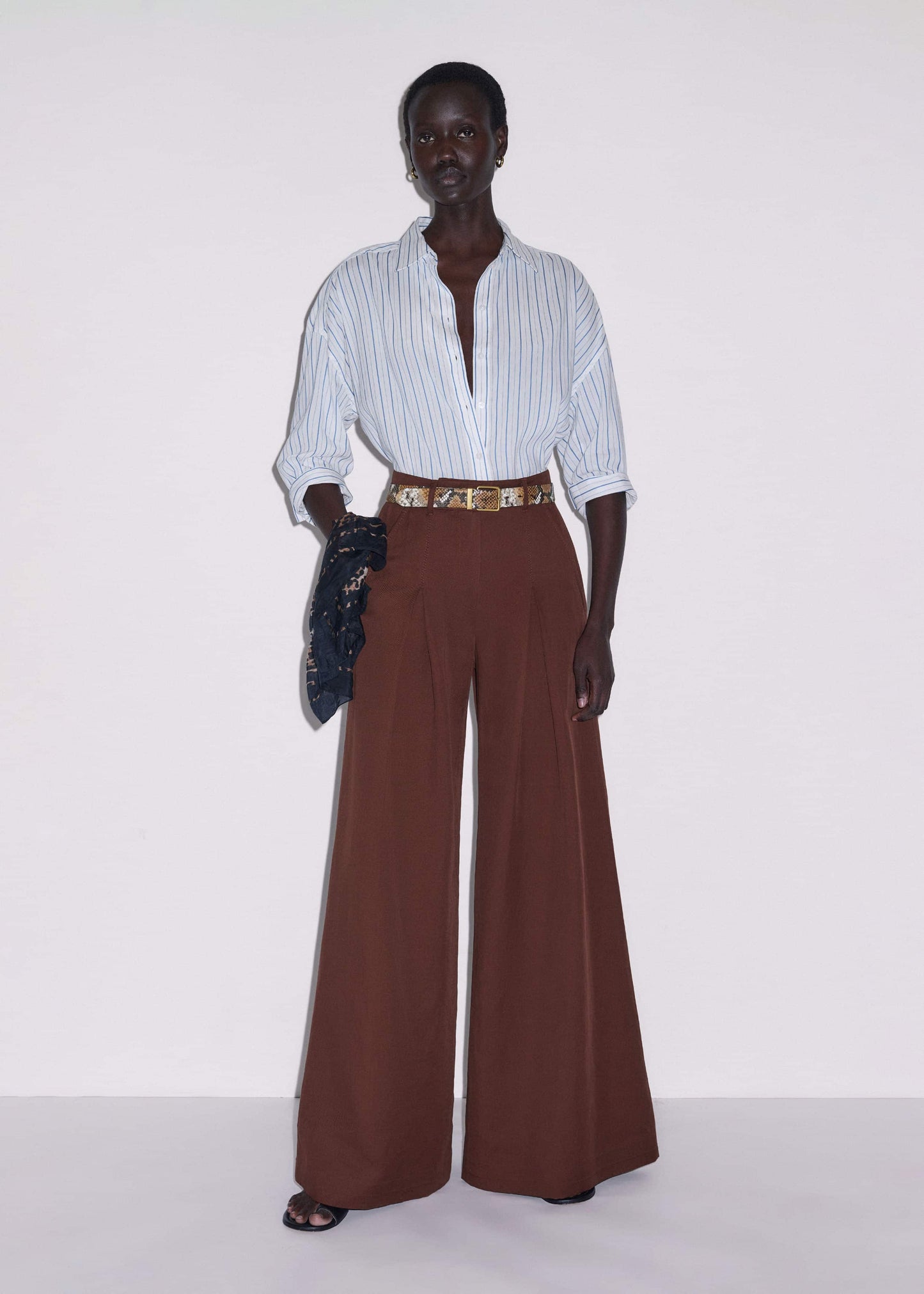 ME and EM Clothing Cinnamon Brown Very Wide-Leg Pant