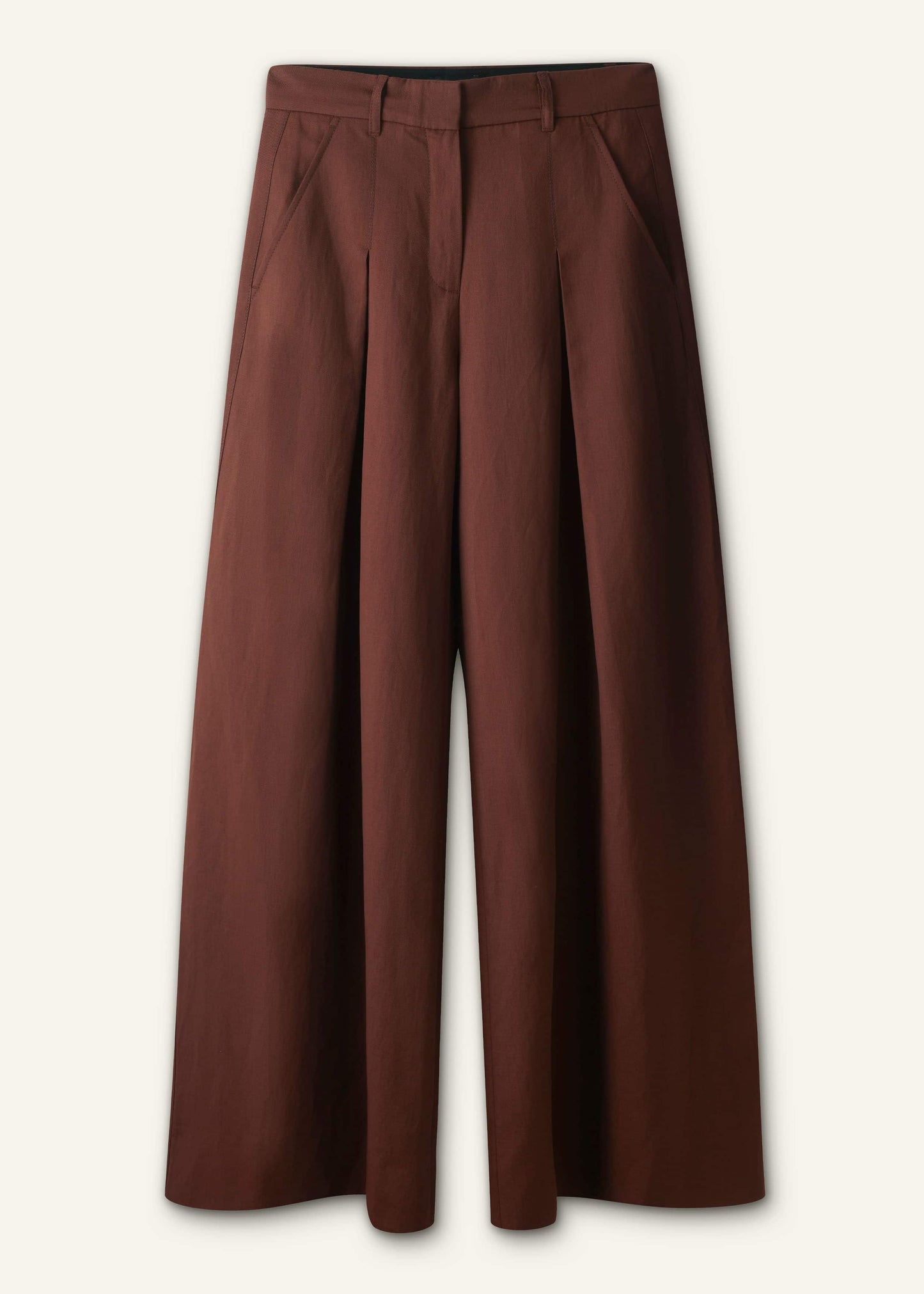 ME and EM Clothing Cinnamon Brown Very Wide-Leg Pant