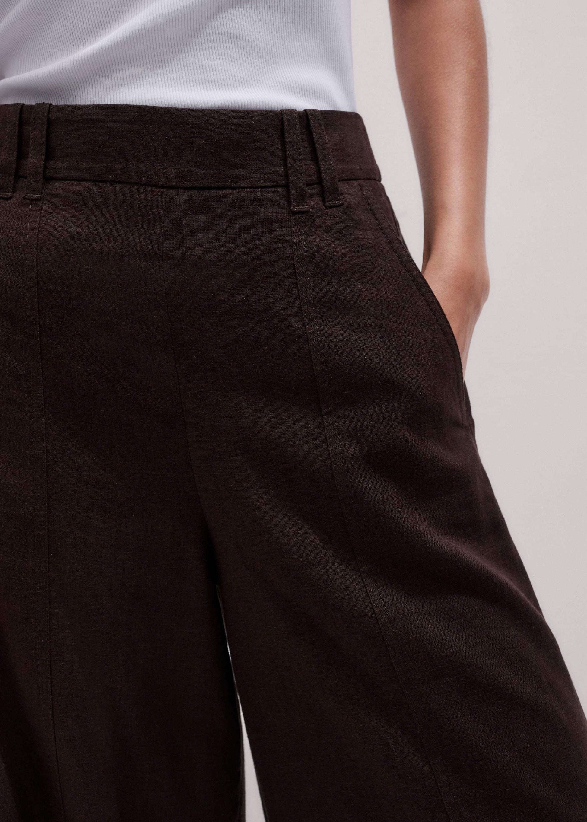 ME and EM Clothing Brown Crop Wide-Leg Pant