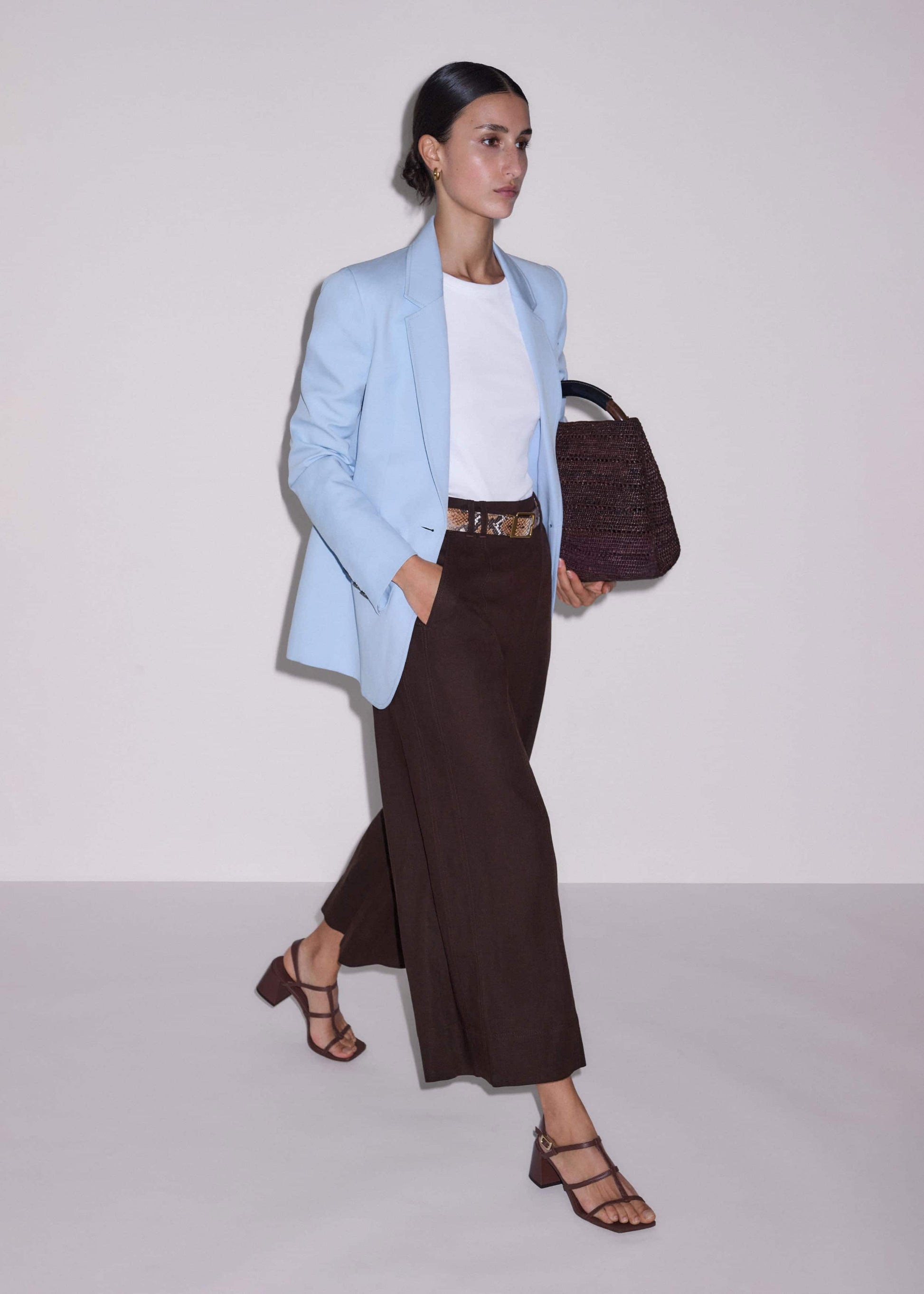 ME and EM Clothing Brown Crop Wide-Leg Pant