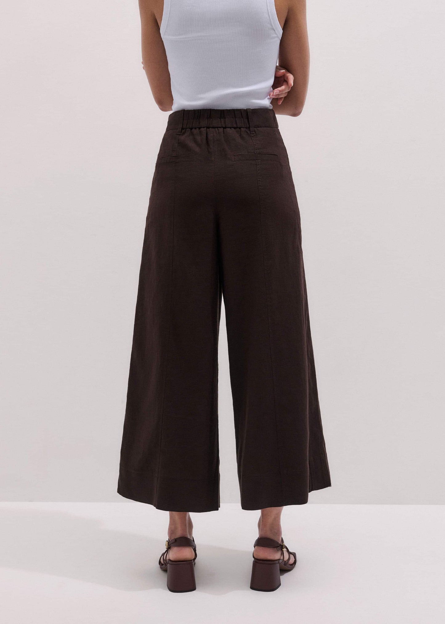 ME and EM Clothing Brown Crop Wide-Leg Pant