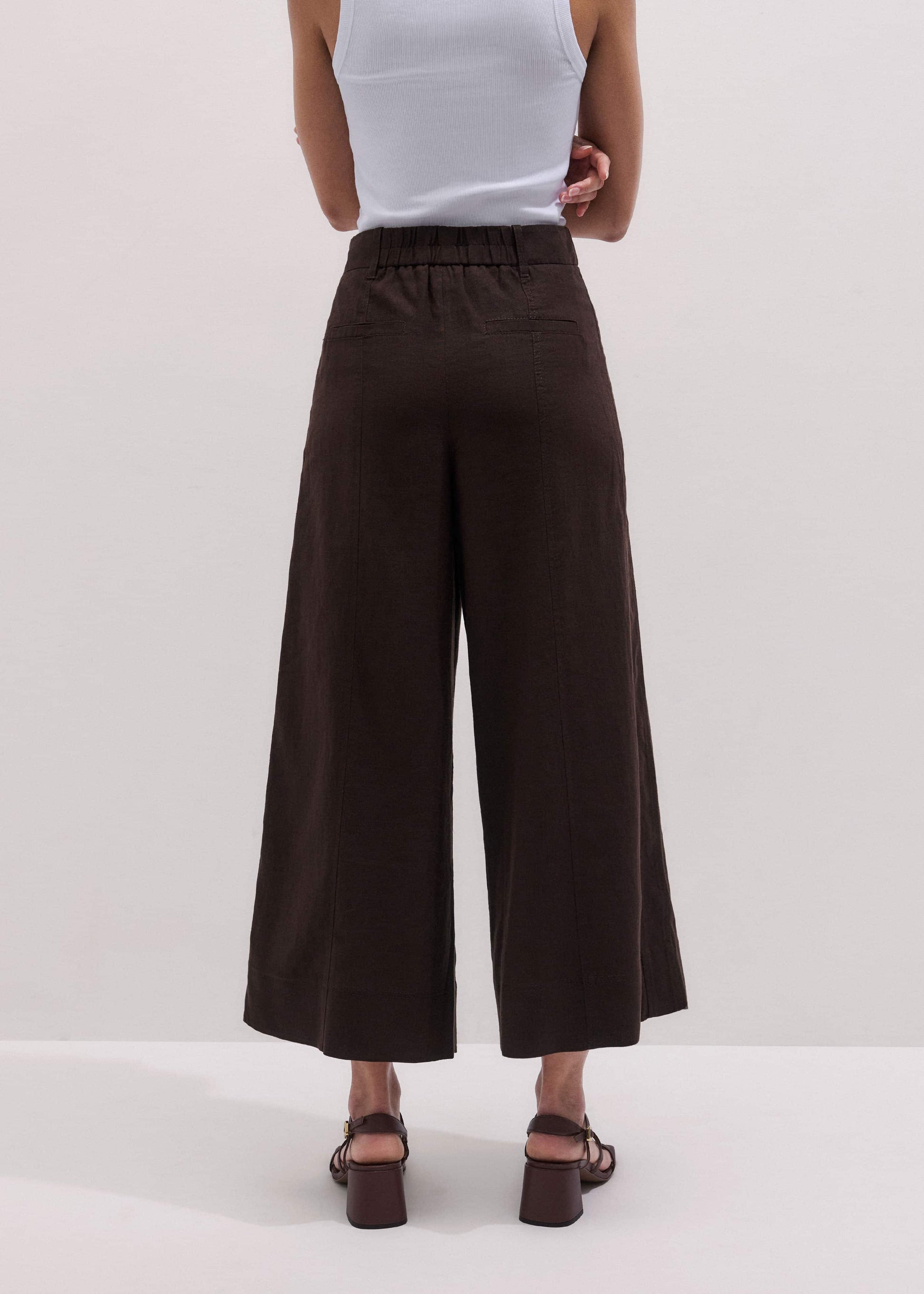 ME and EM Clothing Brown Crop Wide-Leg Pant