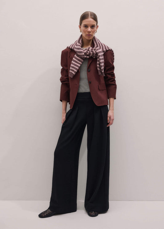 ME and EM Clothing Black Luxe Travel Tailoring Wide-Leg Pant