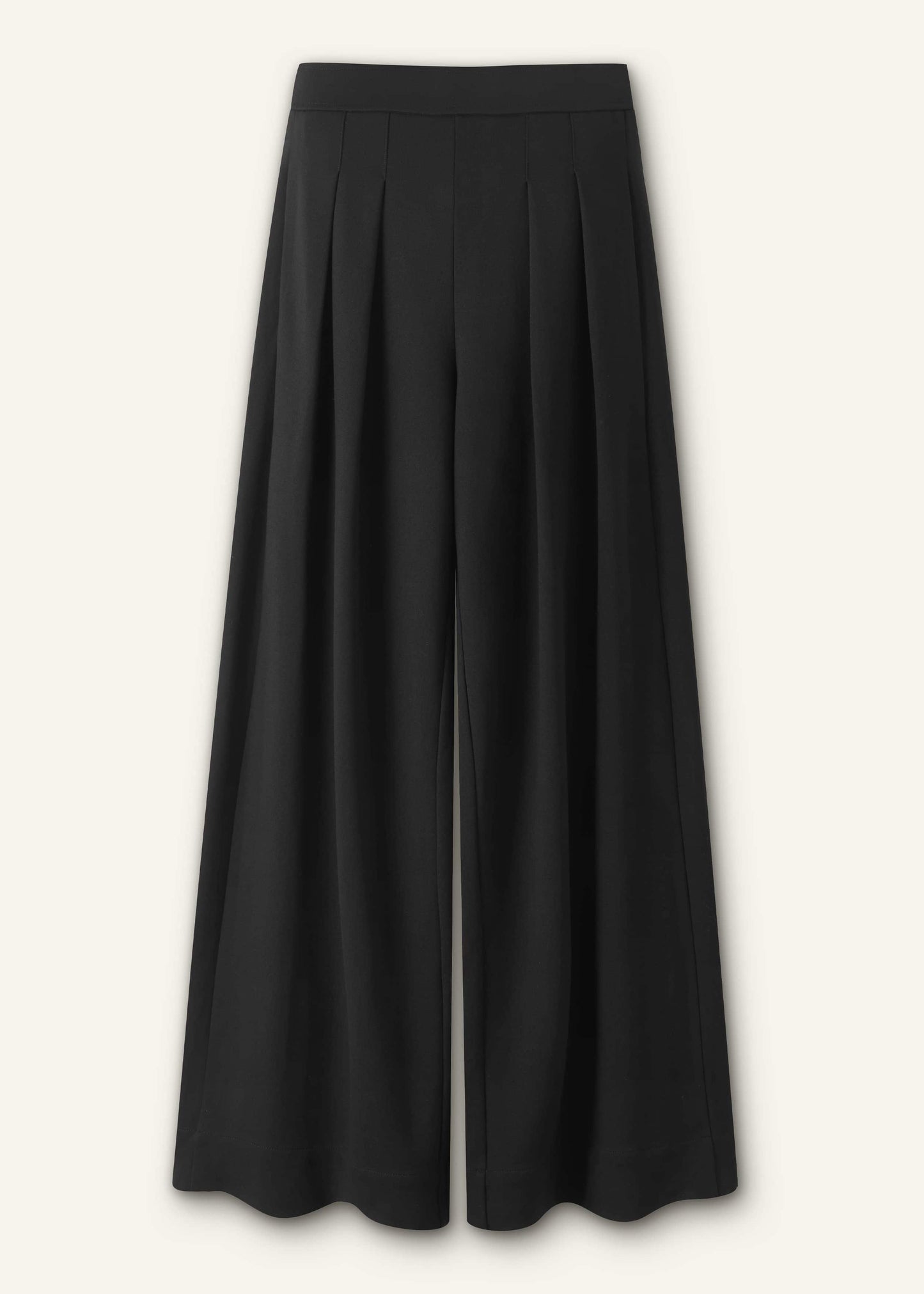 ME and EM Clothing Black Luxe Travel Tailoring Wide-Leg Pant