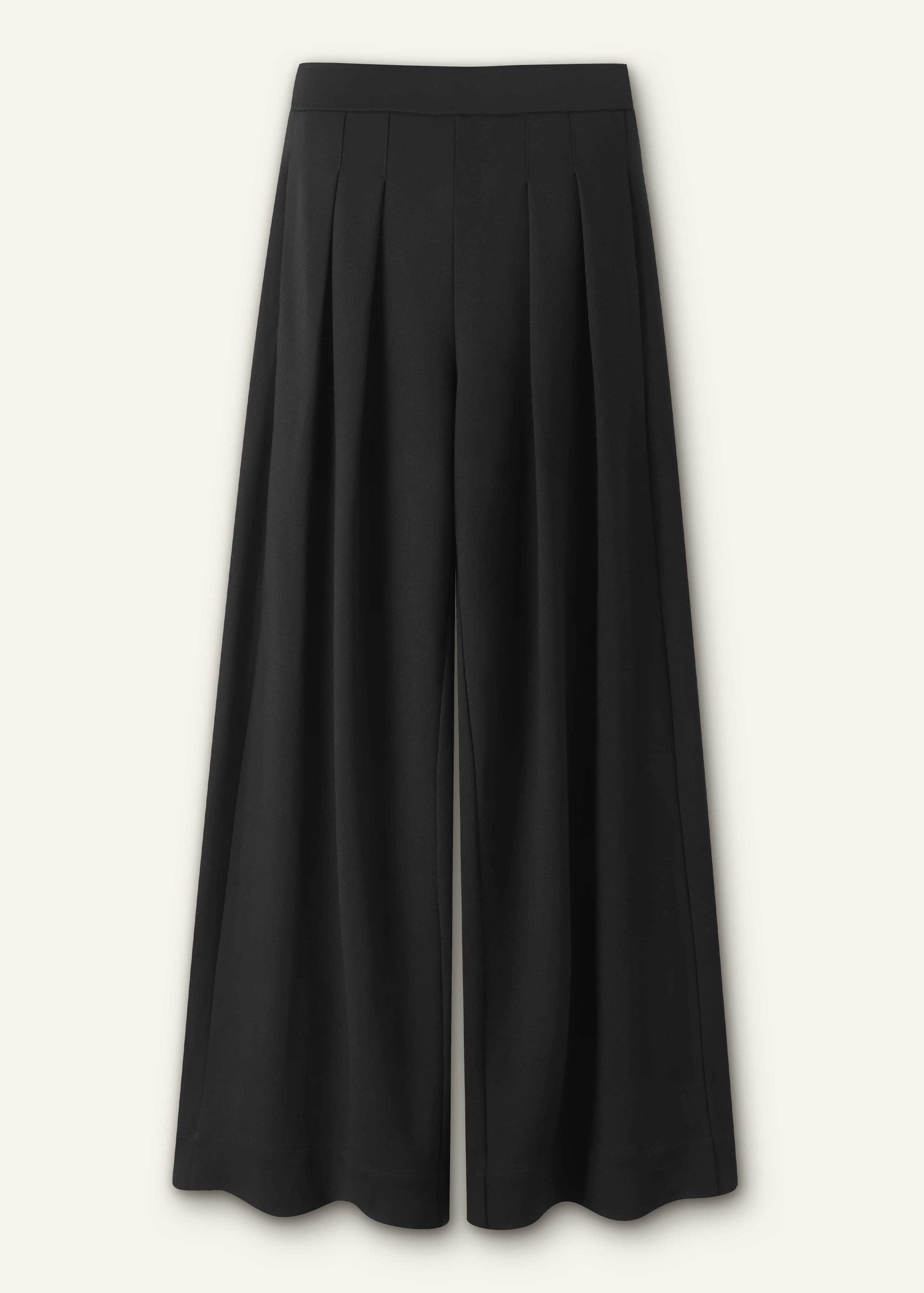 ME and EM Clothing Black Luxe Travel Tailoring Wide-Leg Pant