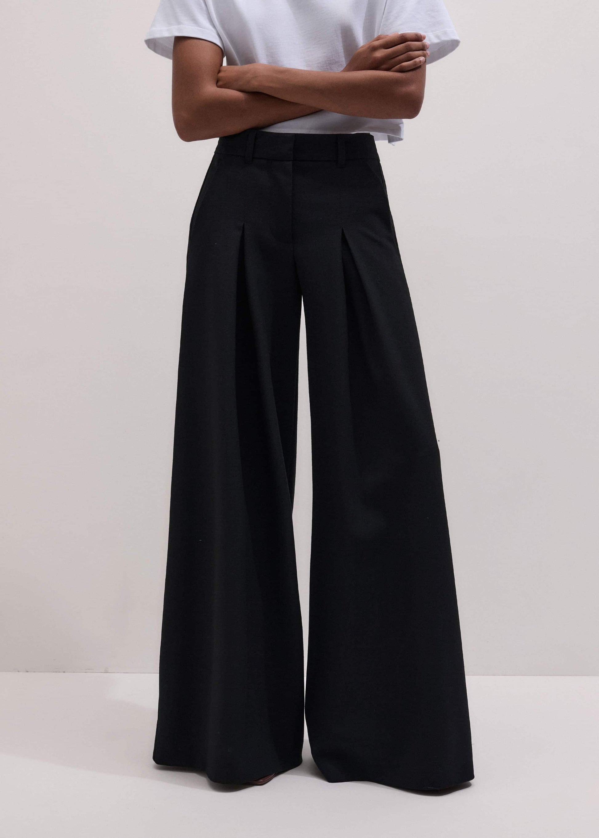 ME and EM Clothing Black Very Wide-Leg Pant
