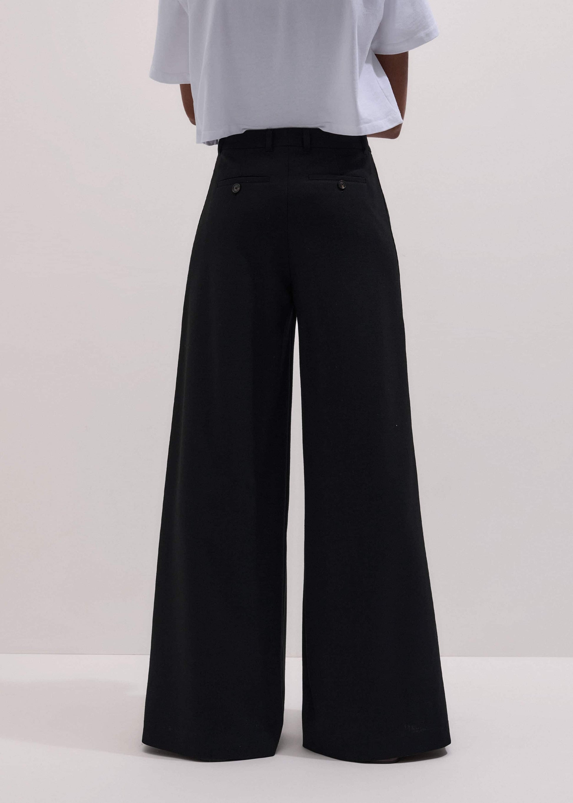 ME and EM Clothing Black Very Wide-Leg Pant