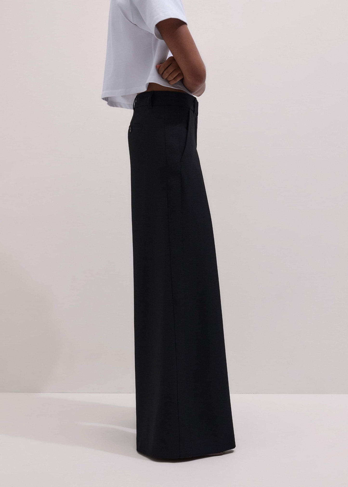 ME and EM Clothing Black Very Wide-Leg Pant