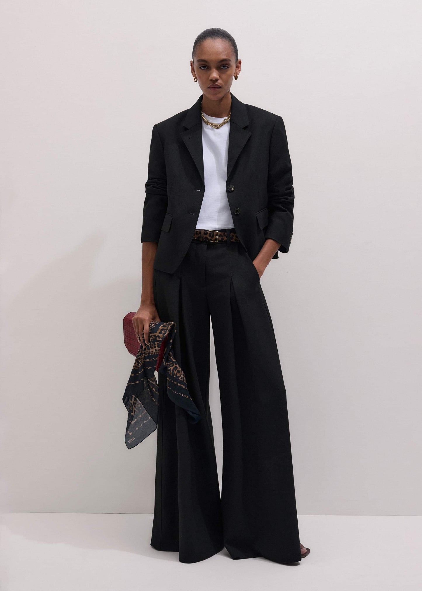ME and EM Clothing Black Very Wide-Leg Pant