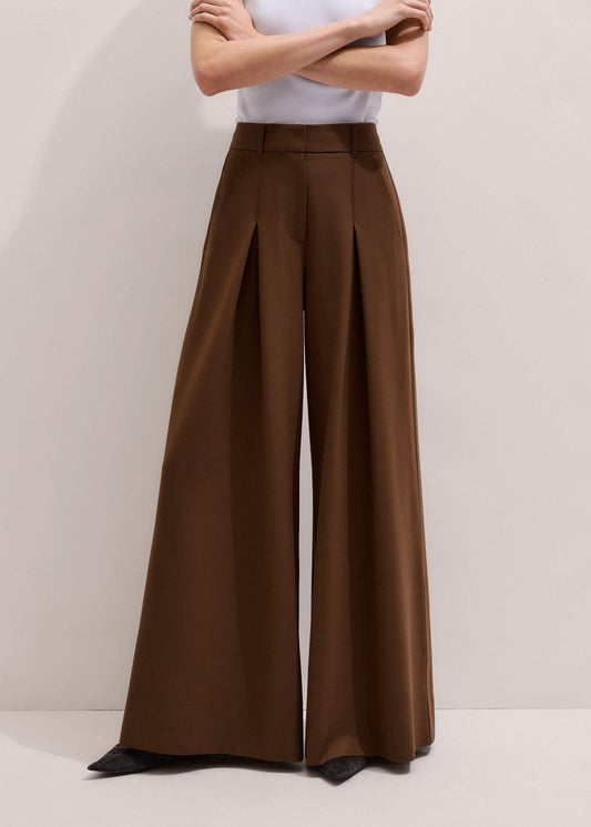 ME and EM Clothing Walnut Brown Ultimate Very Wide-Leg Pant