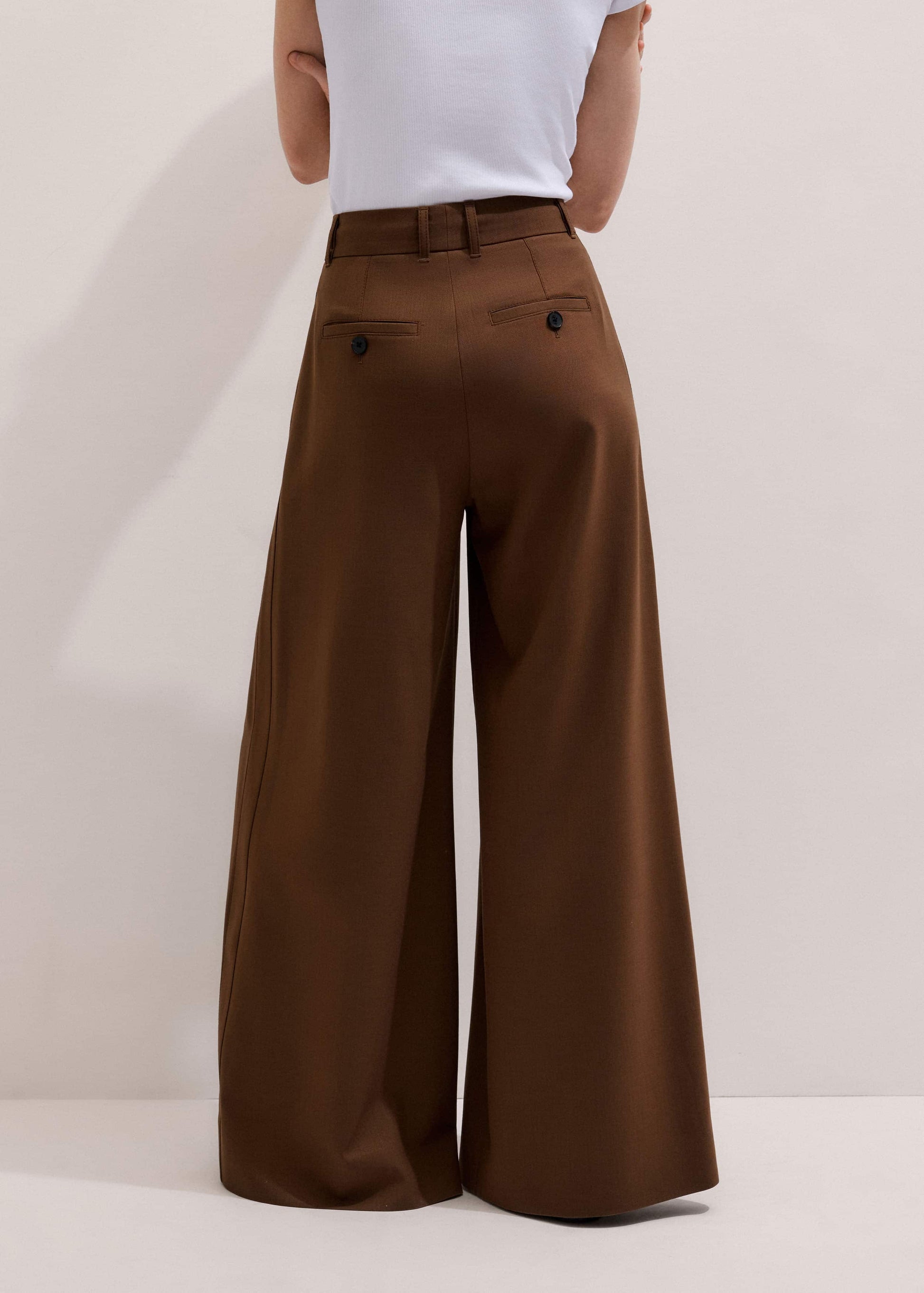 ME and EM Clothing Walnut Brown Ultimate Very Wide-Leg Pant