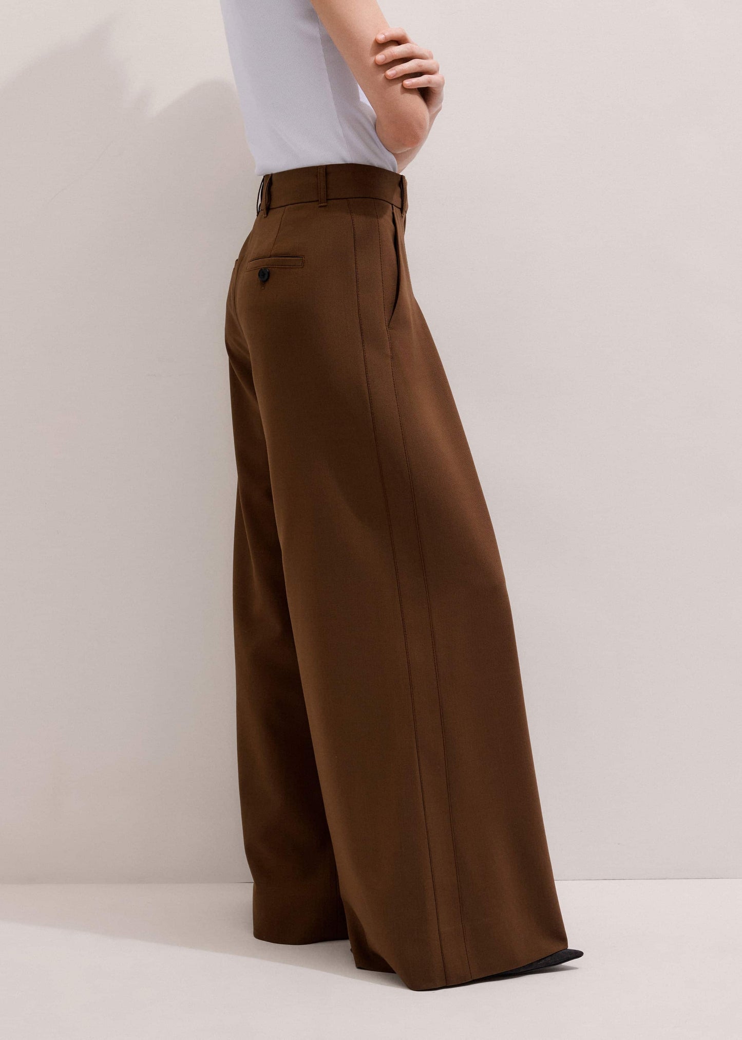 ME and EM Clothing Walnut Brown Ultimate Very Wide-Leg Pant