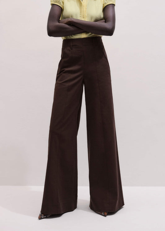 ME and EM Clothing Brown High Waist Wide-Leg Pant