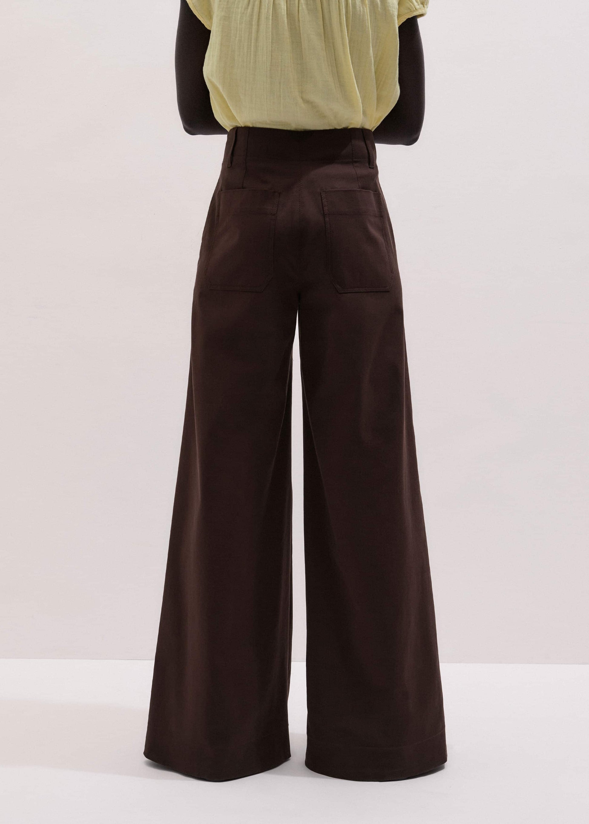 ME and EM Clothing Brown High Waist Wide-Leg Pant