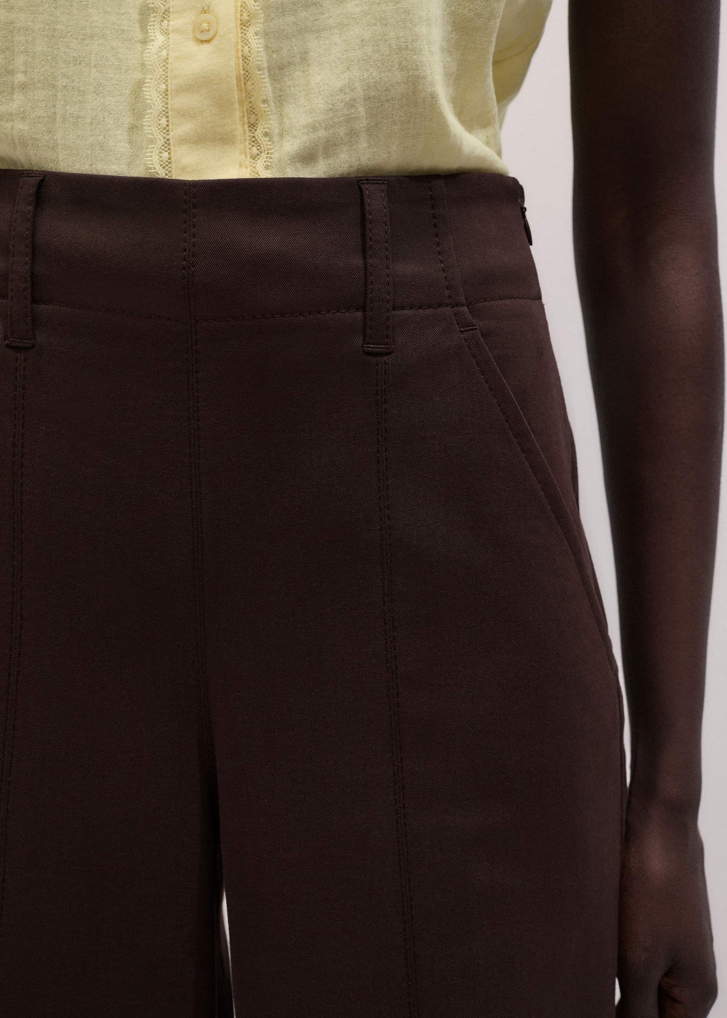 ME and EM Clothing Brown High Waist Wide-Leg Pant
