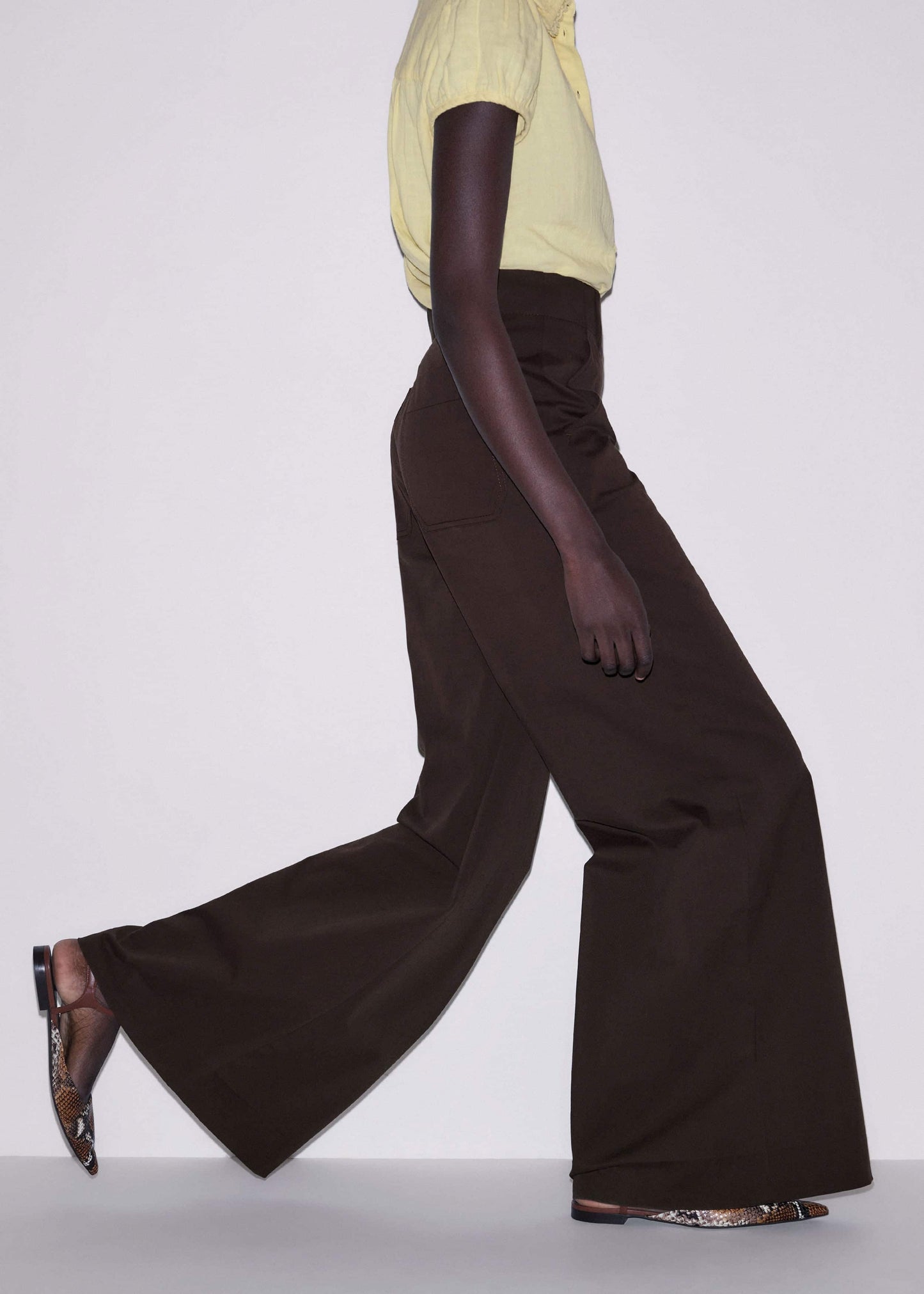 ME and EM Clothing Brown High Waist Wide-Leg Pant