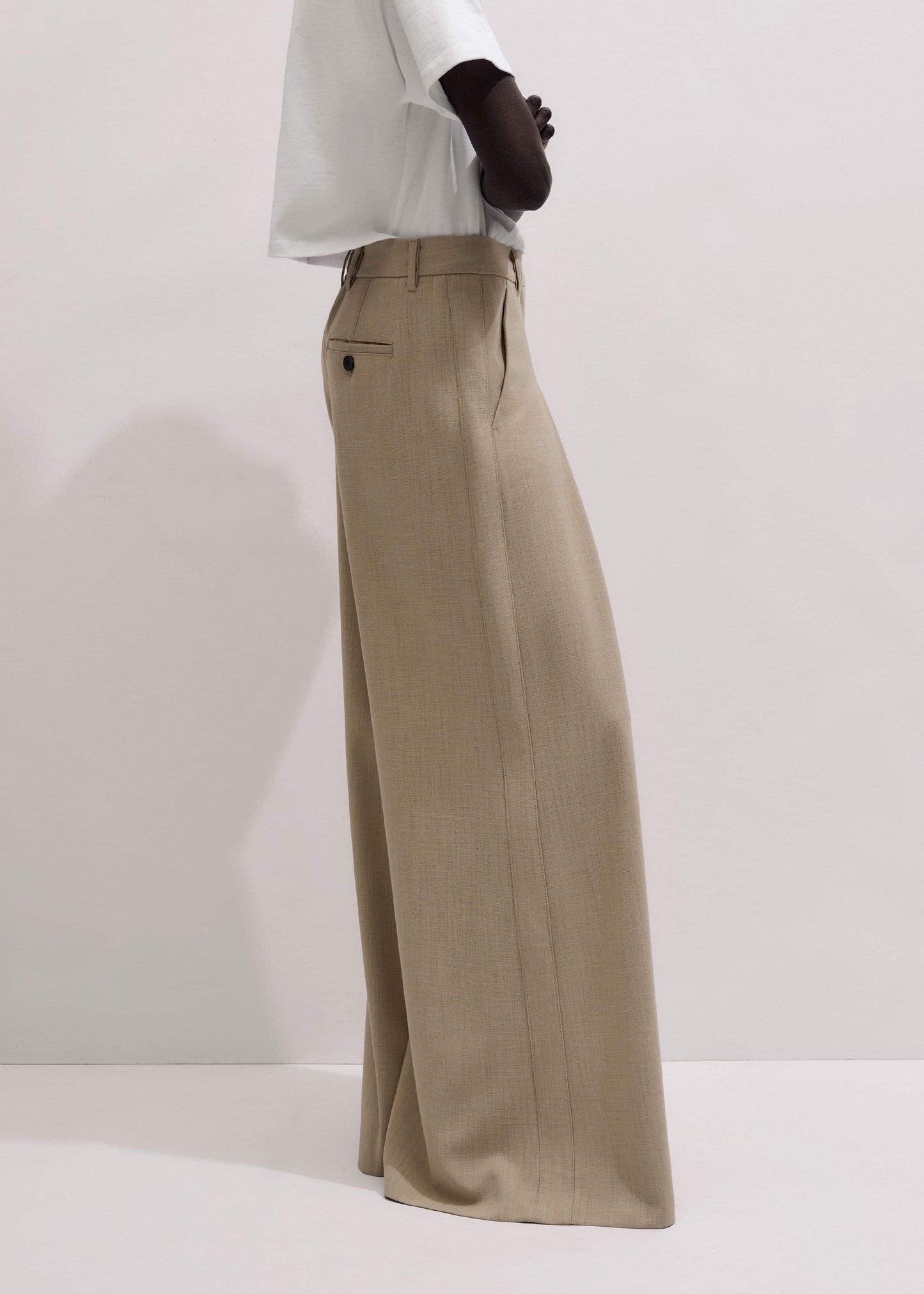 ME and EM Clothing Sand Very Wide-Leg Pant