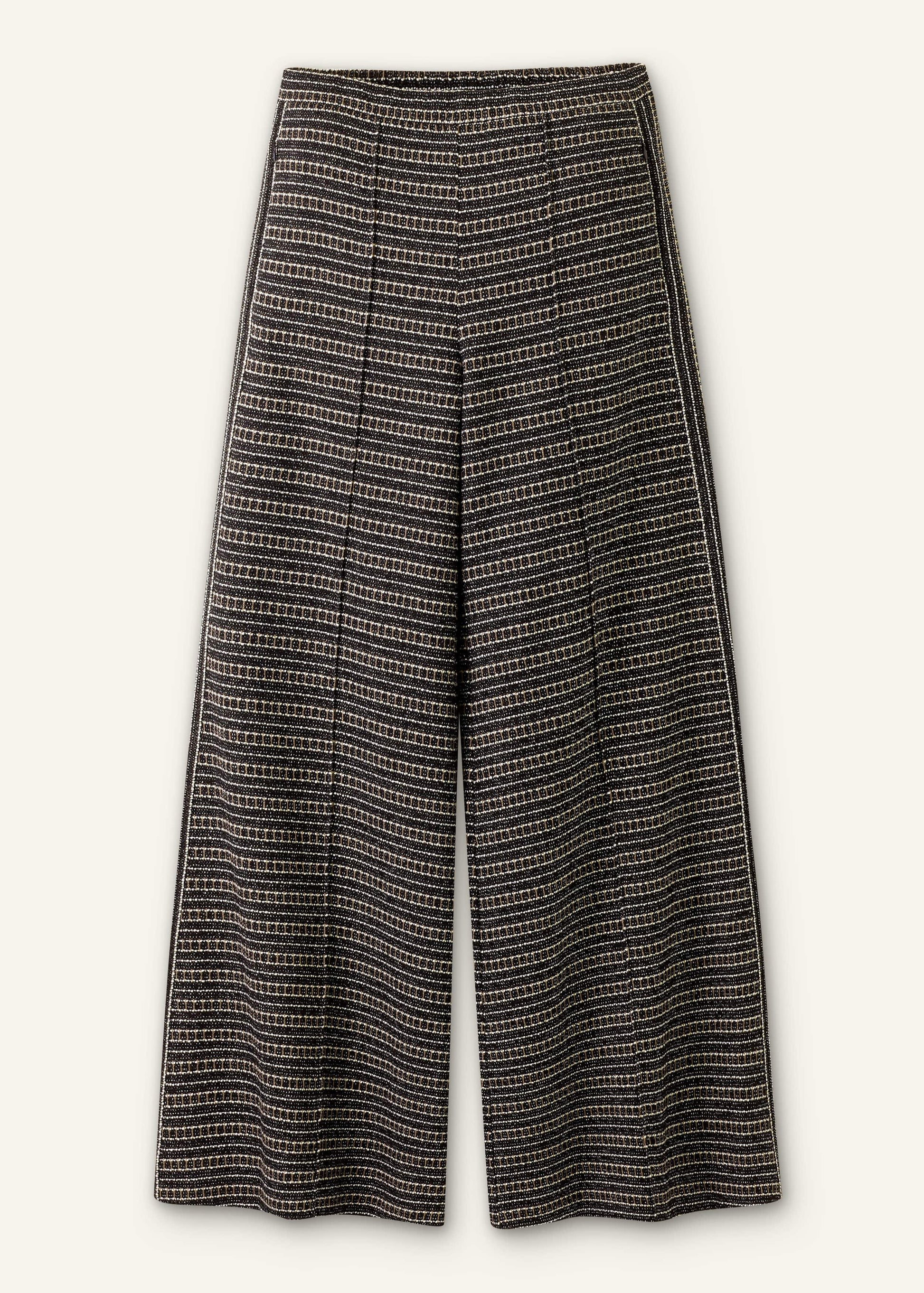 ME and EM Clothing Black Stripe Tweed Wide-Leg Pant