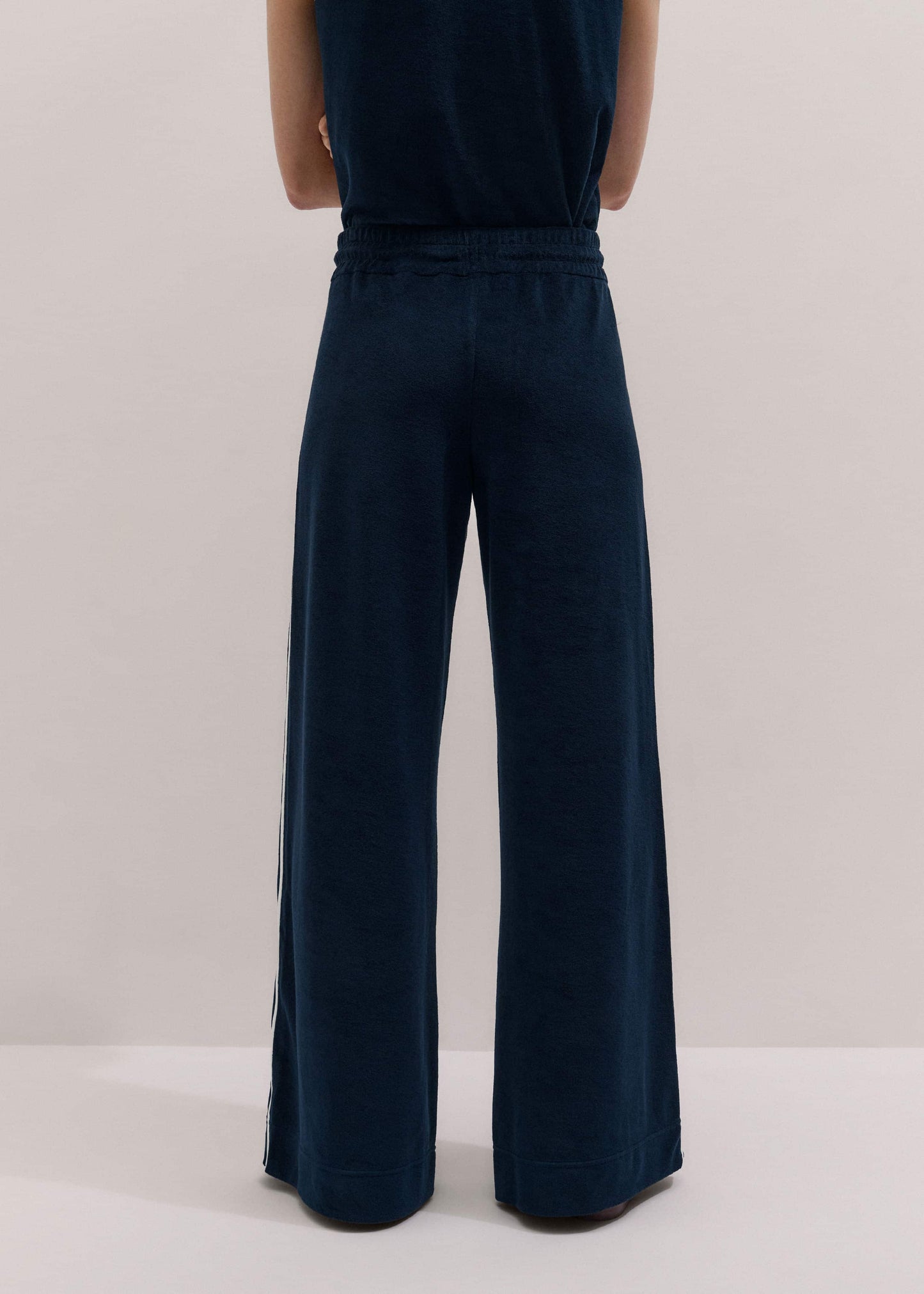 ME and EM Clothing Navy Rib Trim Track Pant