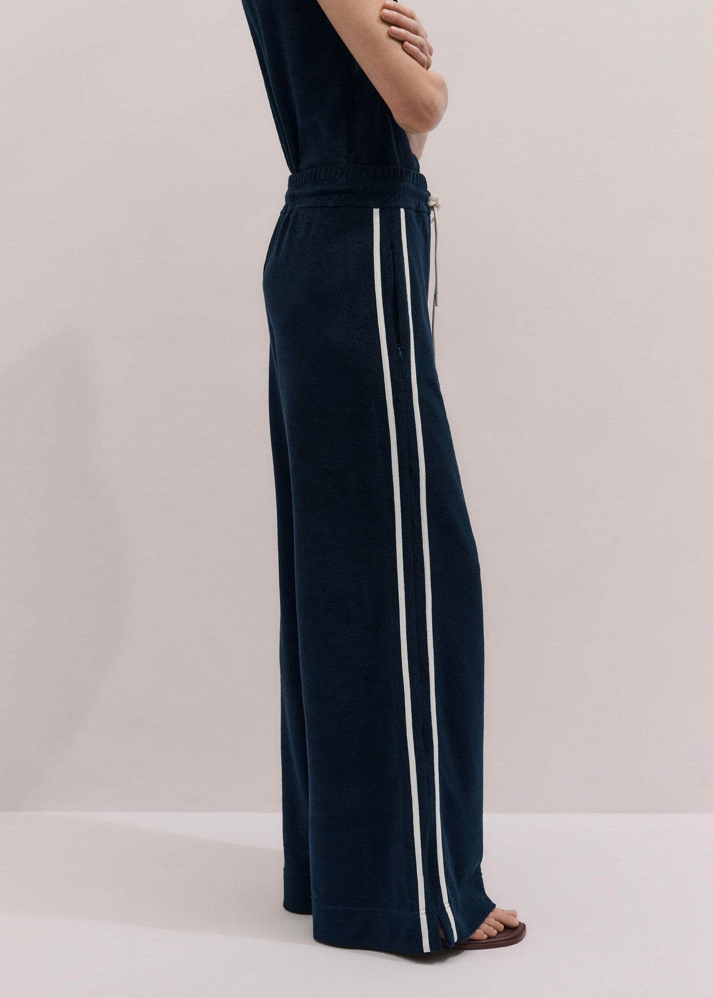 ME and EM Clothing Navy Rib Trim Track Pant
