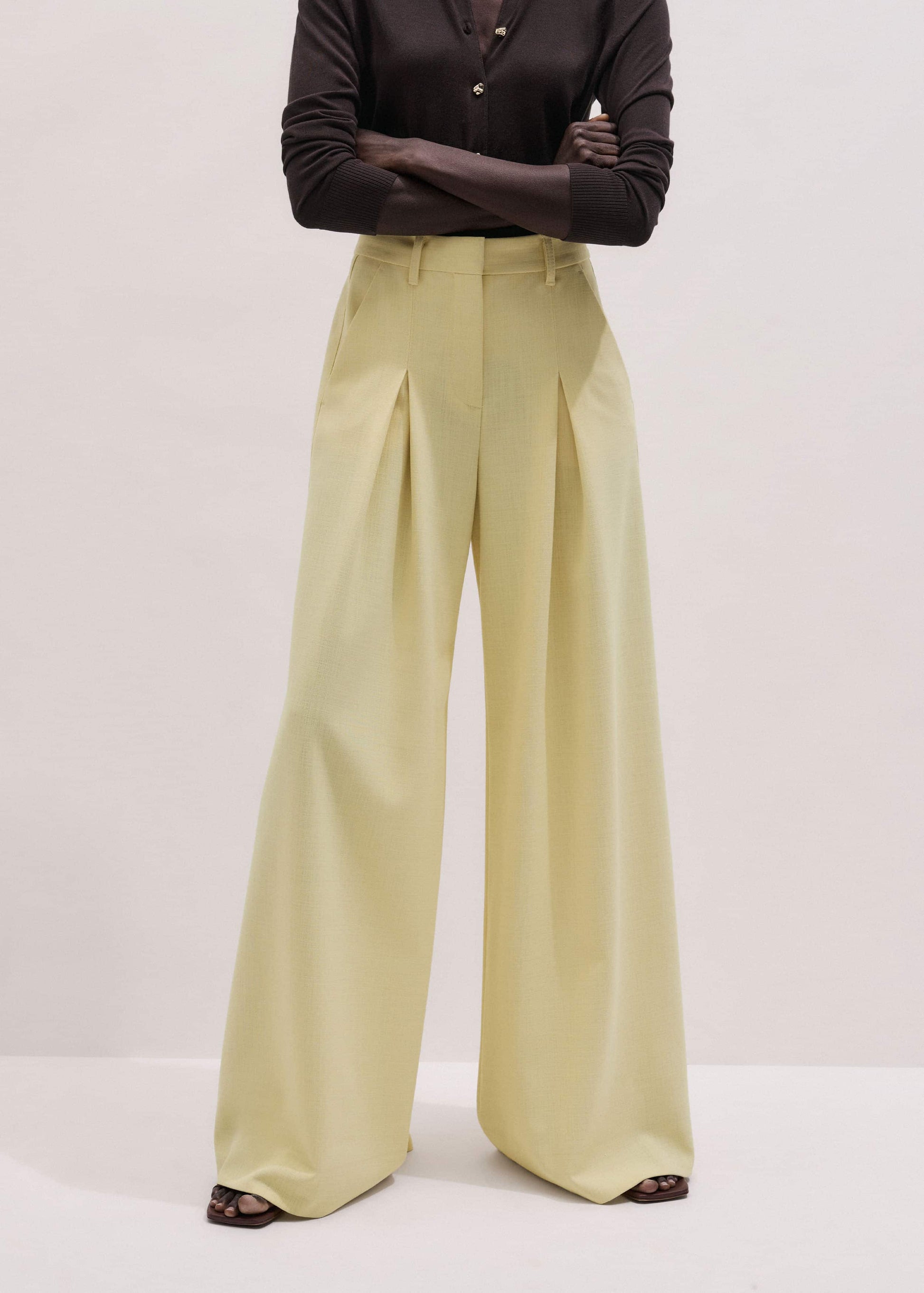 ME and EM Clothing Yellow Very Wide-Leg Pant