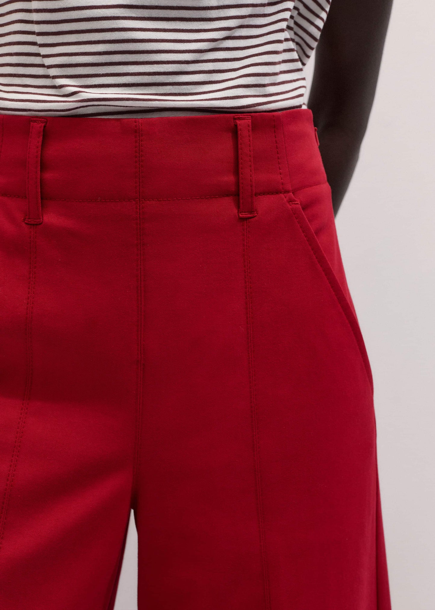 ME and EM Clothing Red High Waist Wide-Leg Pant