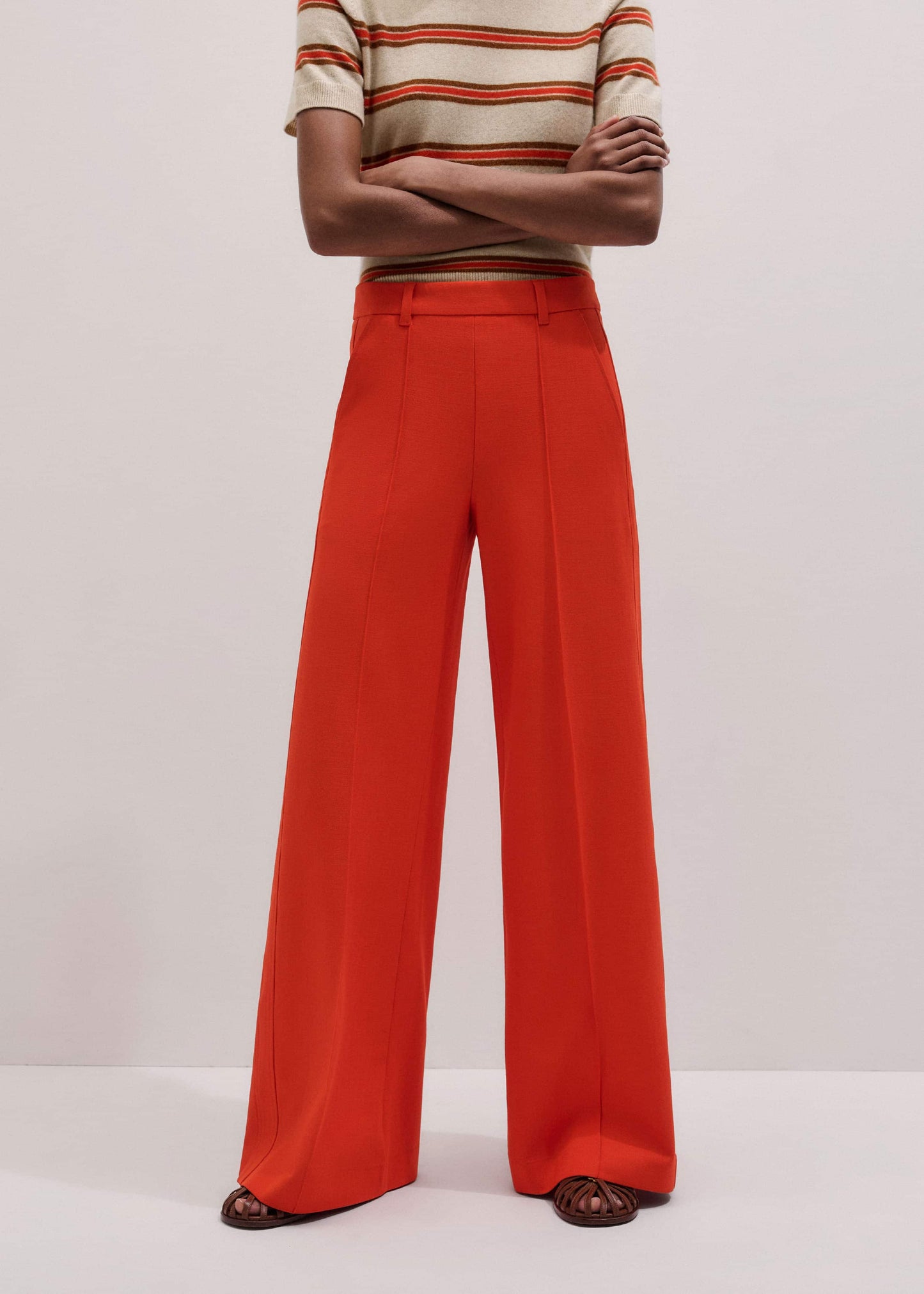 ME and EM Clothing Orange Forever Wide-Leg Pant