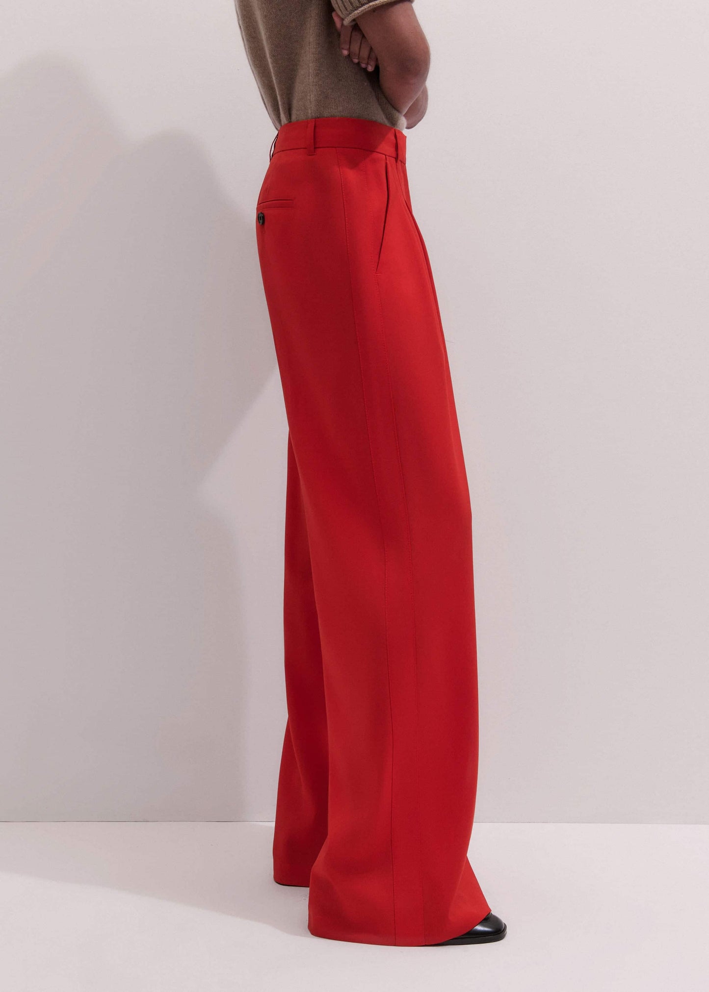 ME and EM Clothing Red Perfect Wide Pleat Front Pant