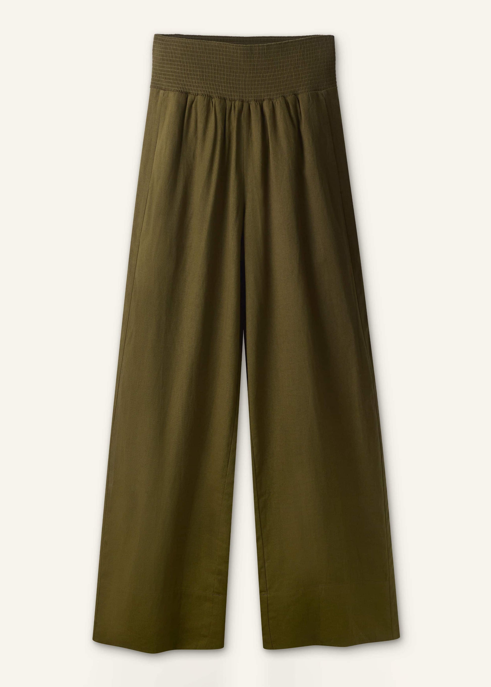 ME and EM Clothing Olive Green Shirred Wide Pant
