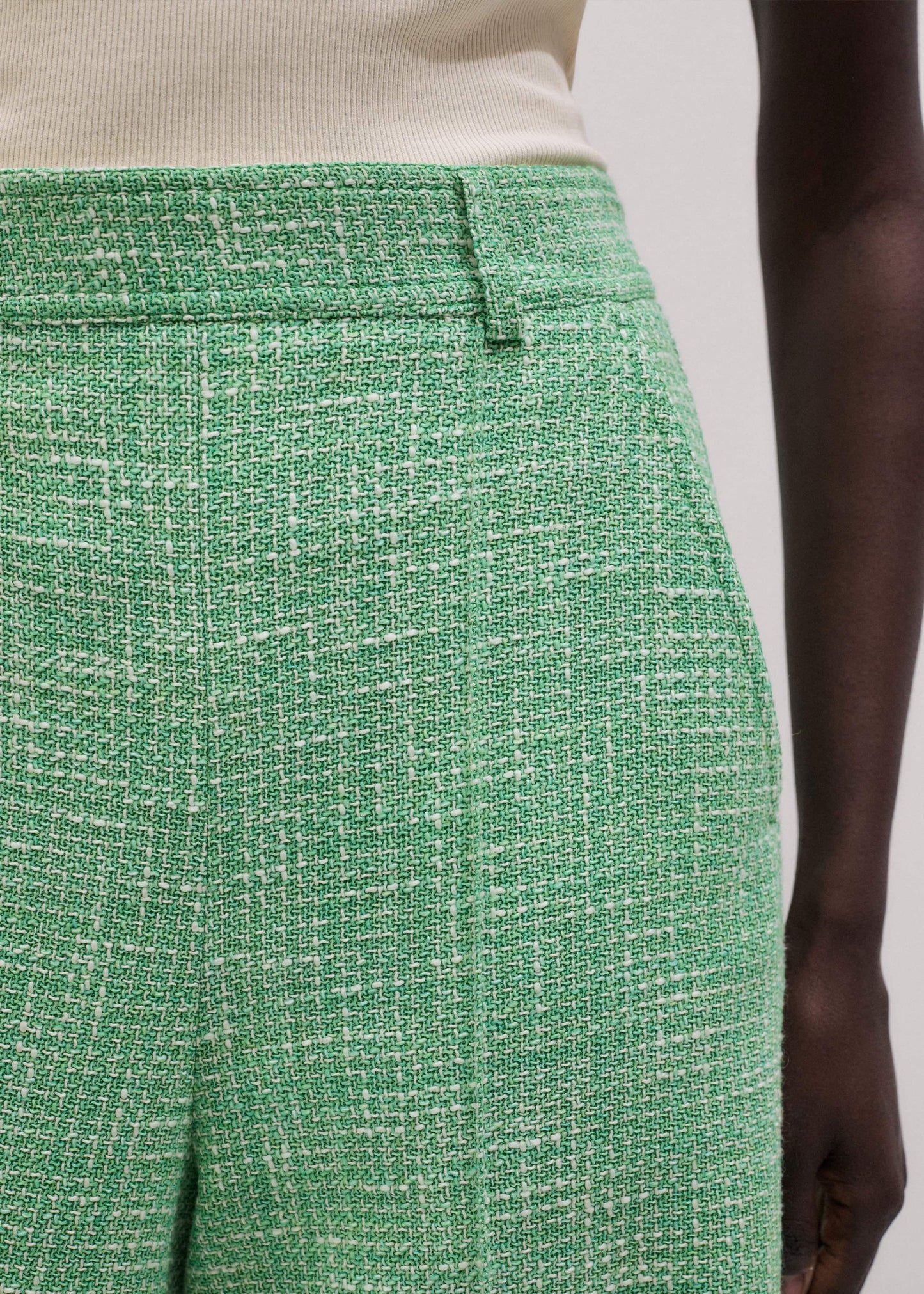 ME and EM Clothing Green Textured Wide-Leg Pant
