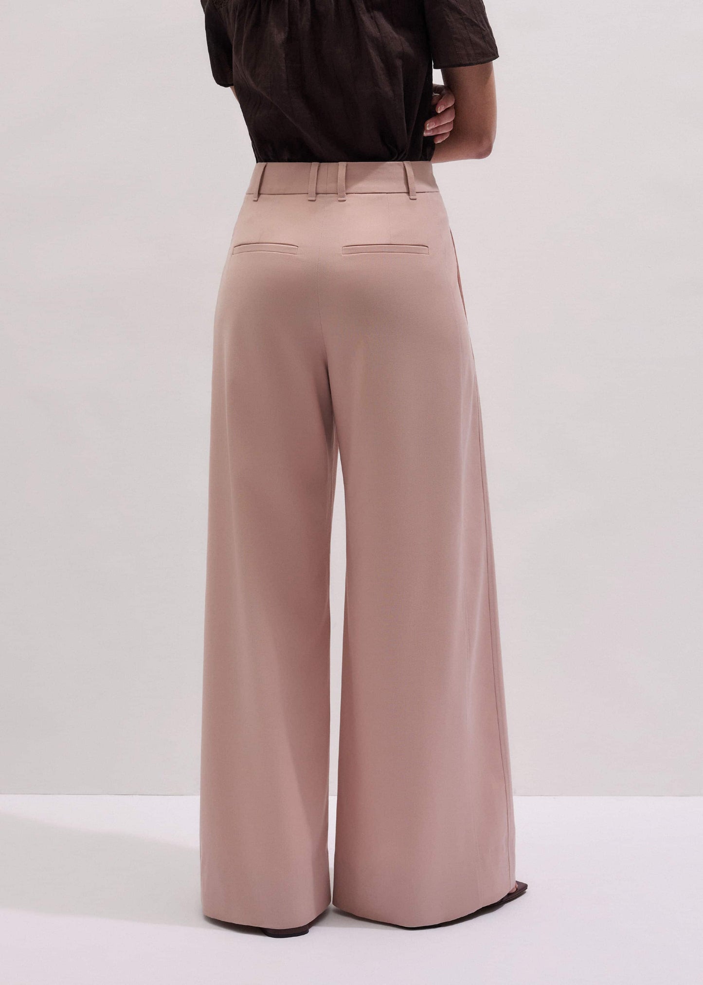 ME and EM Clothing Pink Pleat Wide-Leg Pant