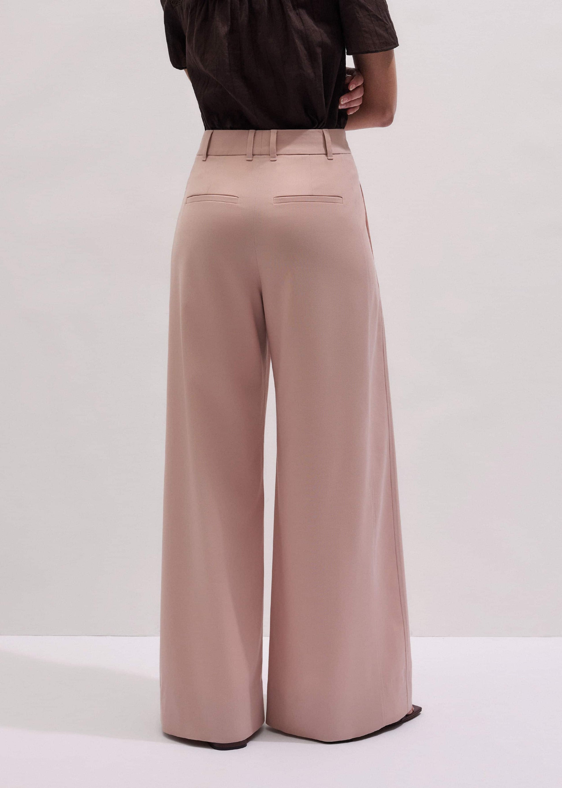ME and EM Clothing Pink Pleat Wide-Leg Pant