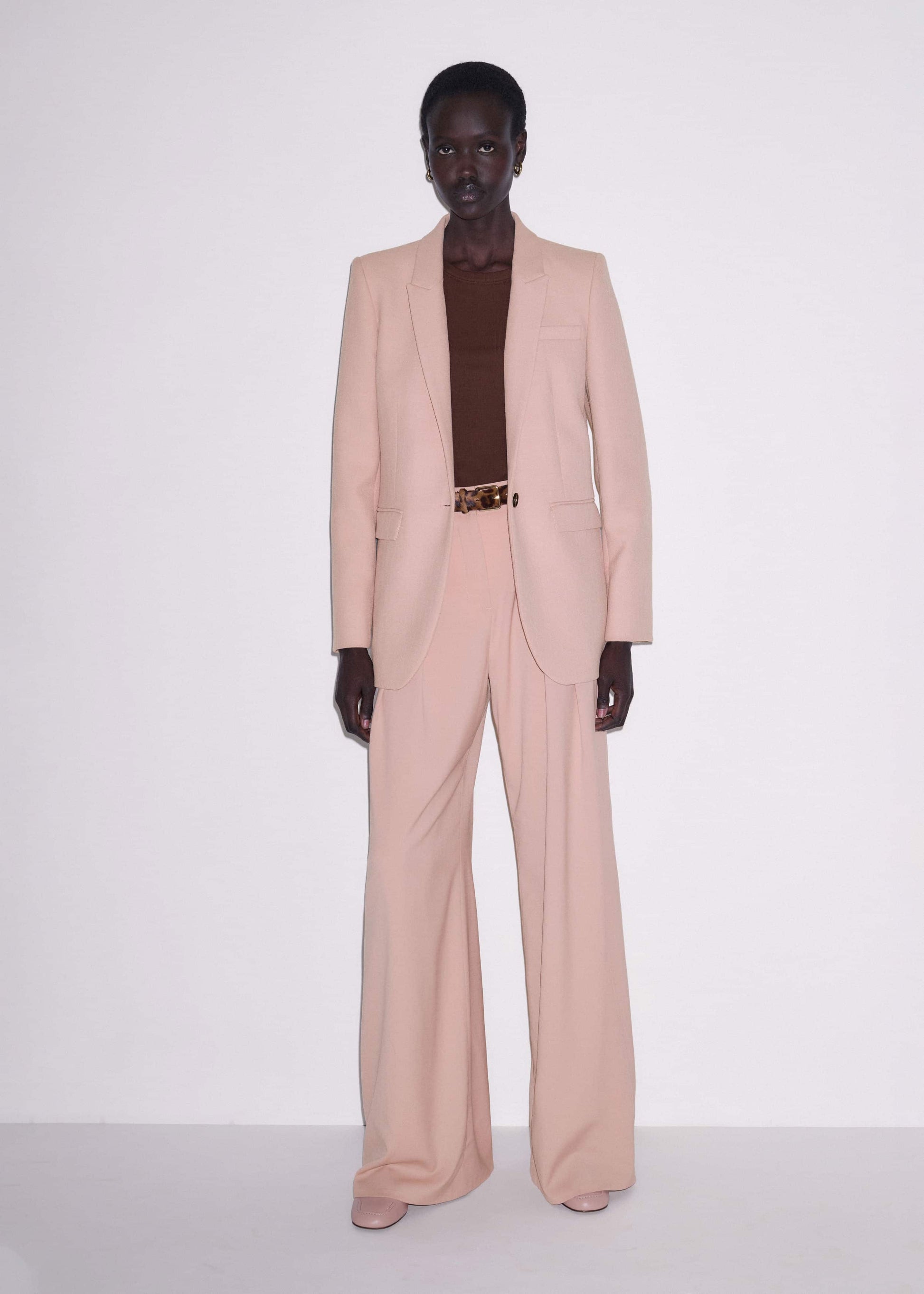ME and EM Clothing Pink Pleat Wide-Leg Pant