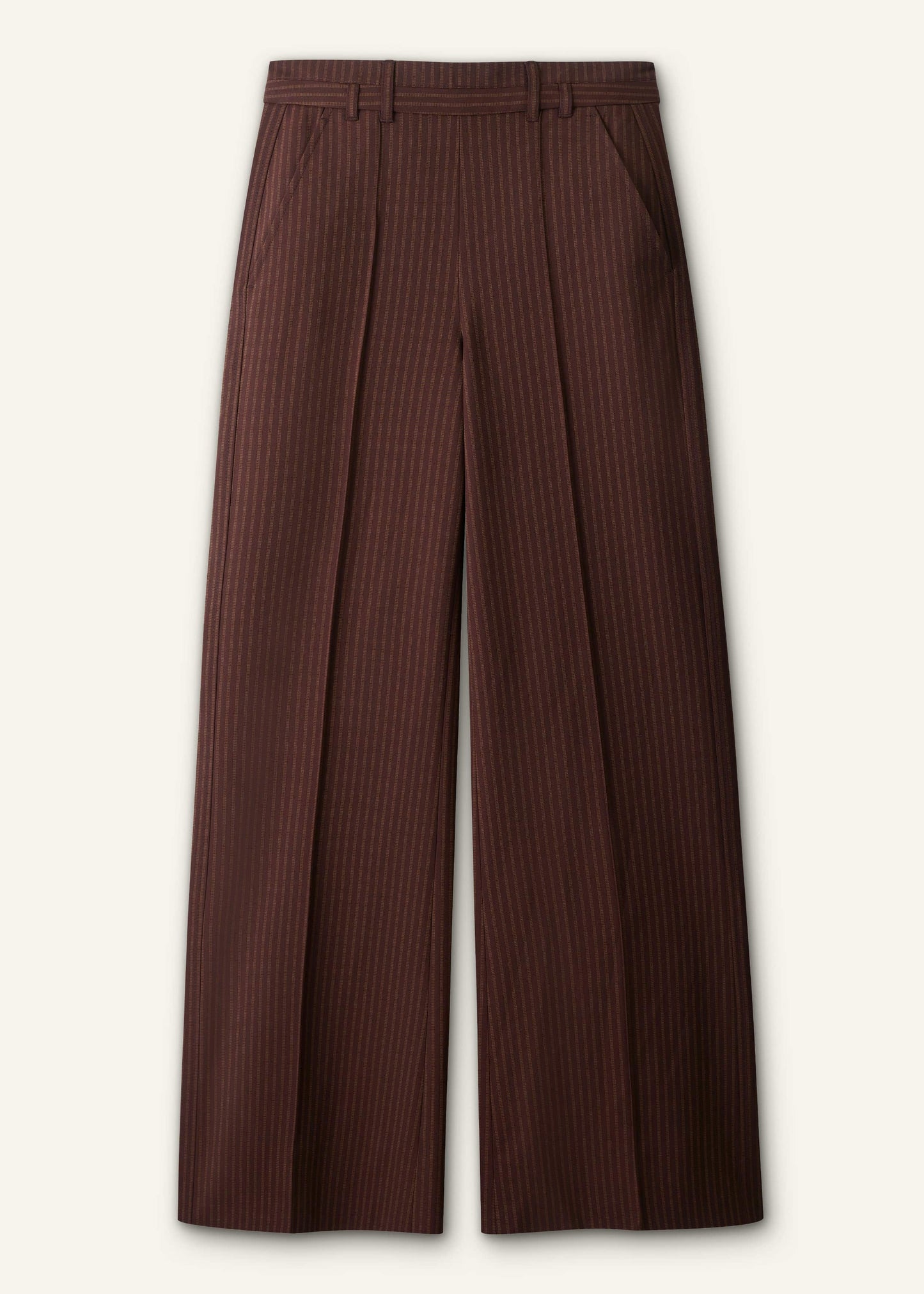 ME and EM Clothing Cinnamon Pinstripe Wide-Leg Pant
