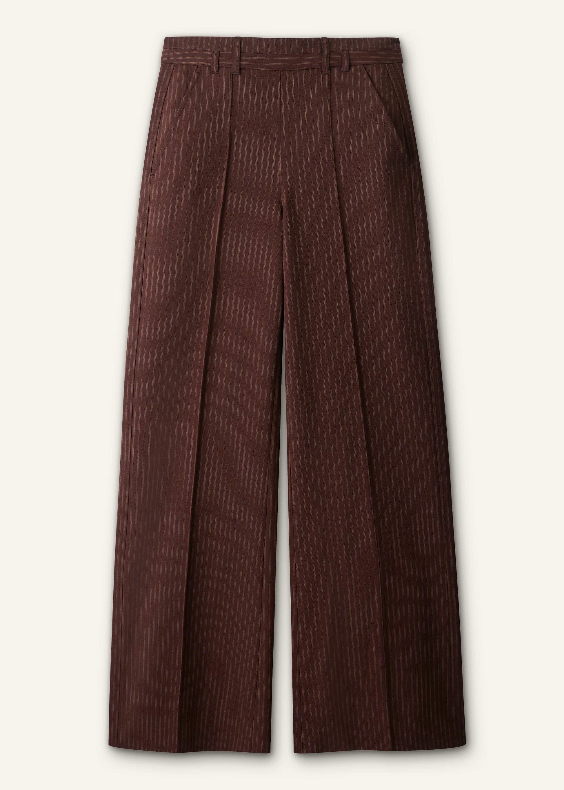 ME and EM Clothing Cinnamon Pinstripe Wide-Leg Pant