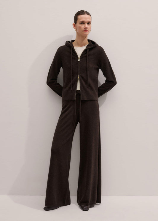 ME and EM Clothing Brown Cashmere Wide-Leg Knit Pant