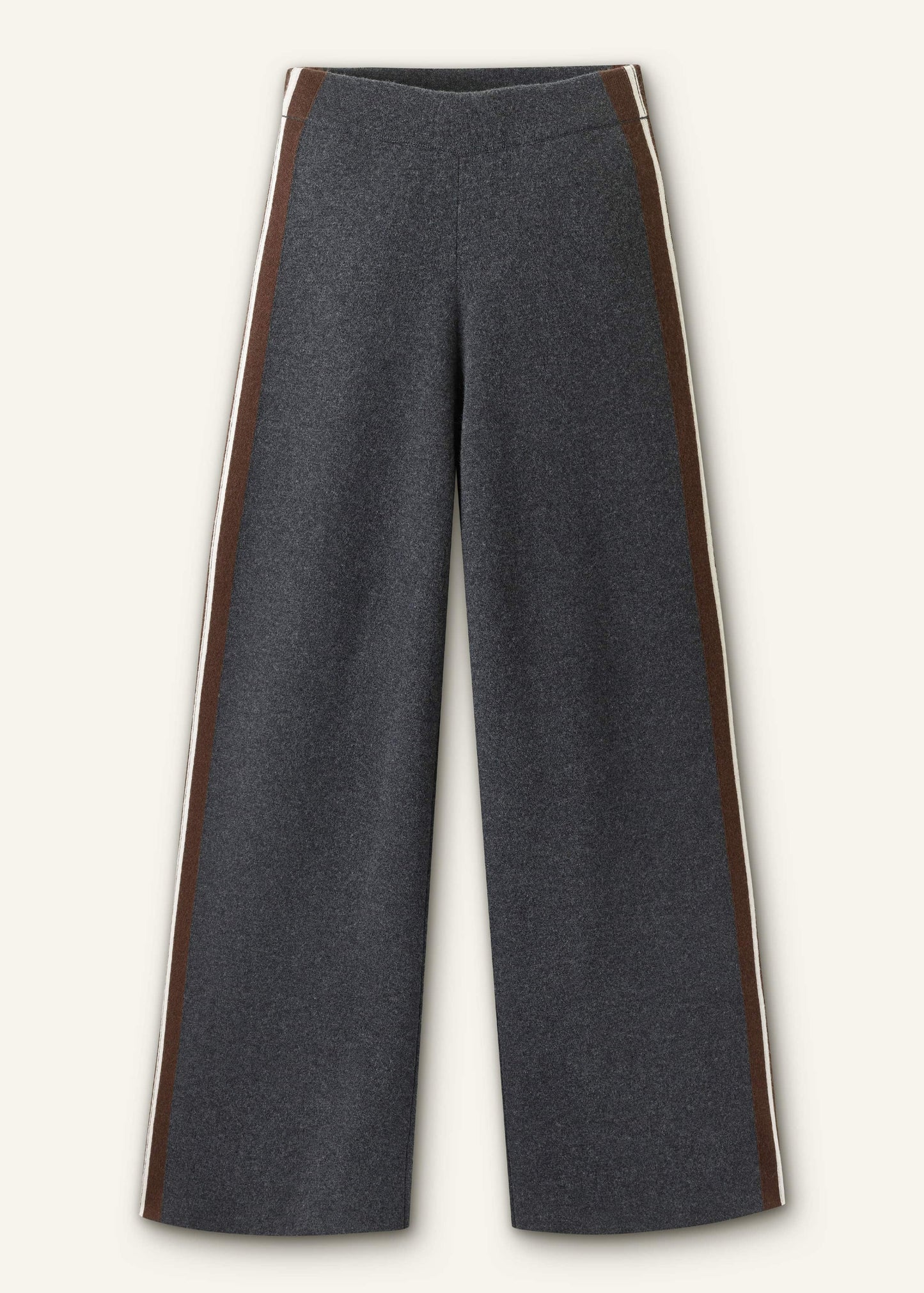 ME and EM Clothing Gray Side Stripe Milano Knit Wide Leg Pant