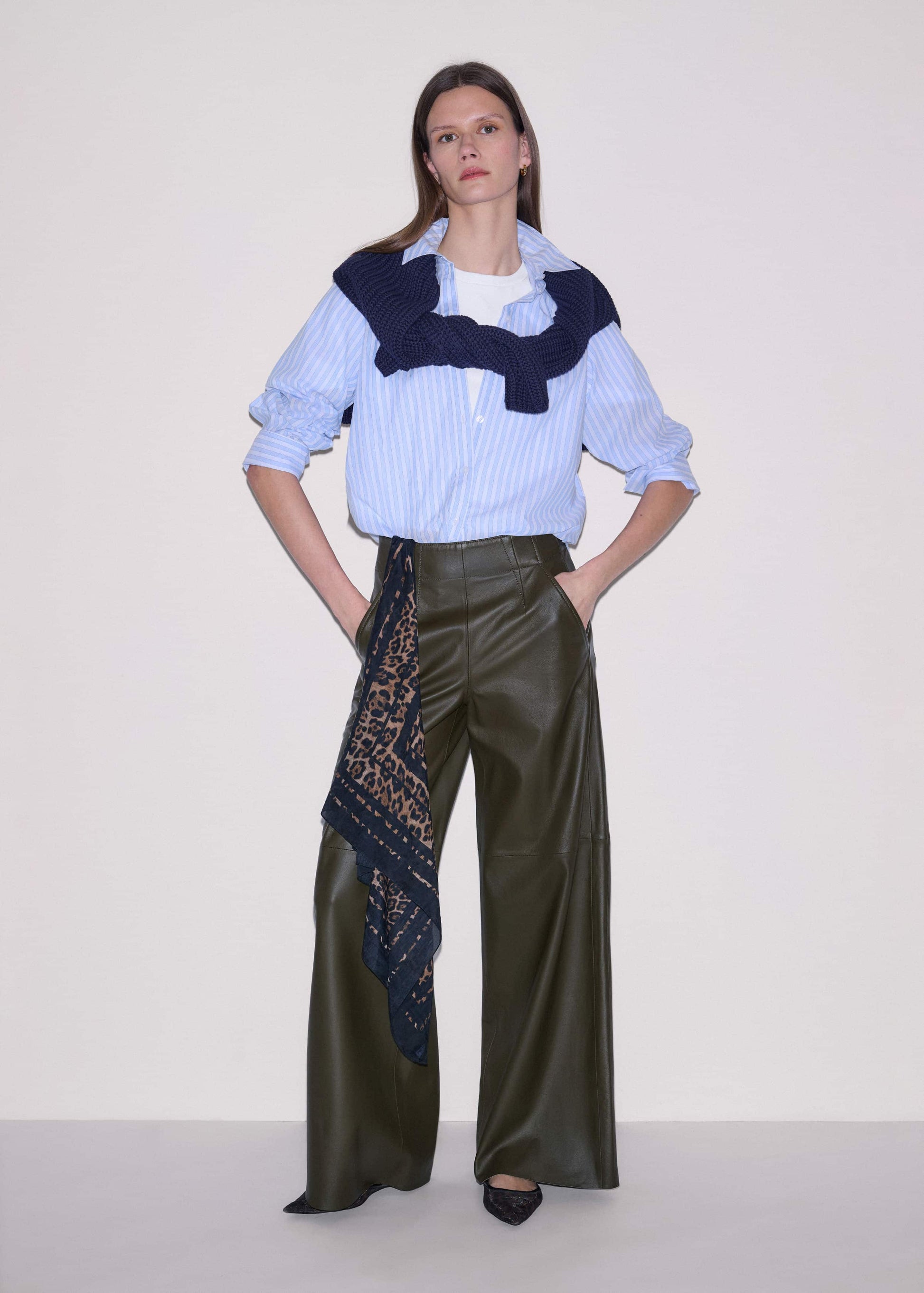 ME and EM Clothing Olive Green Wide-Leg Pant